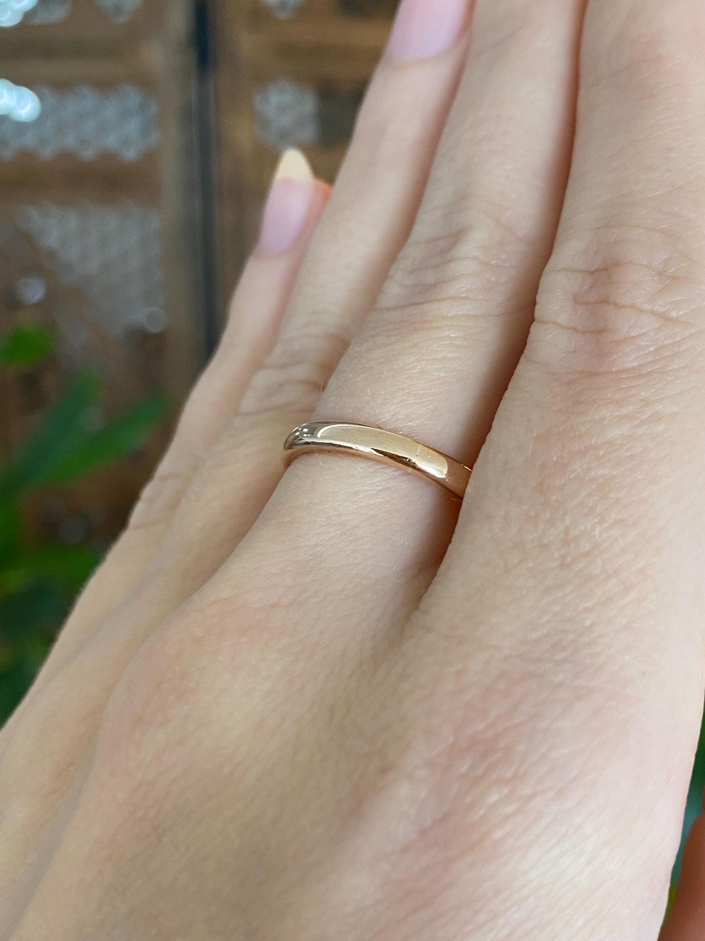 Vintage Solid 14k Rose Gold Ring Band - Size 7.75