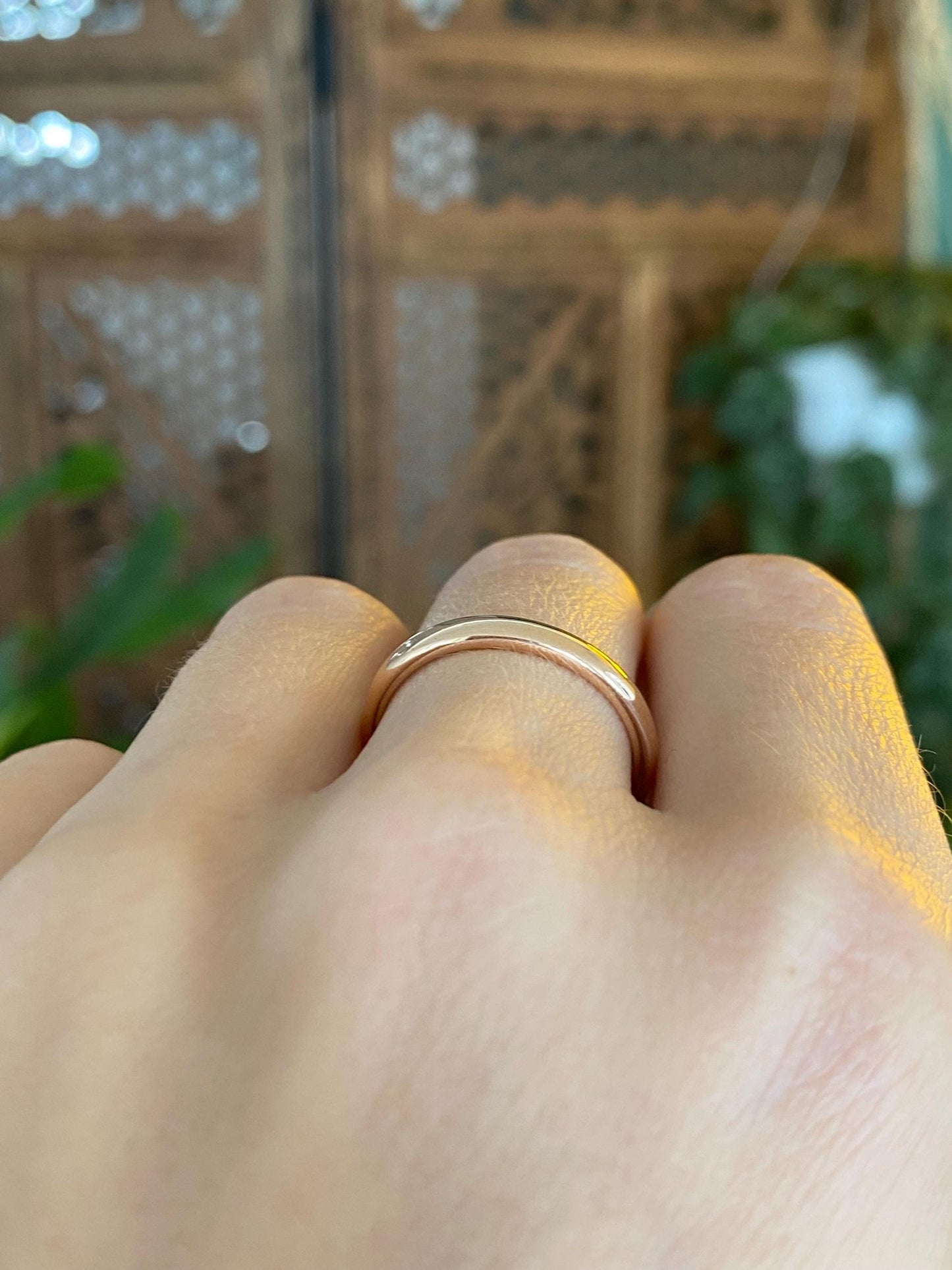 Vintage Solid 14k Rose Gold Ring Band - Size 7.75