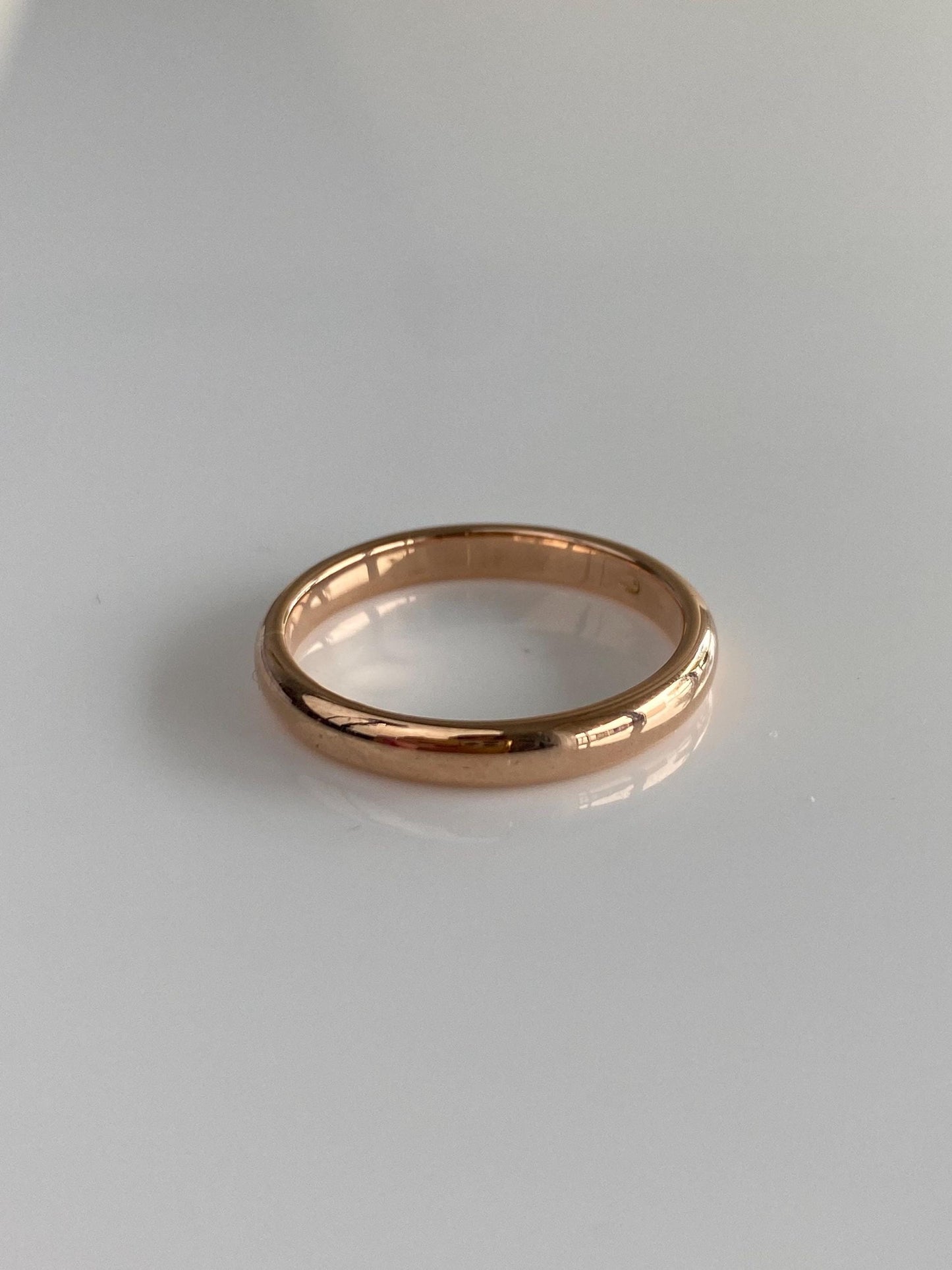 Vintage Solid 14k Rose Gold Ring Band - Size 7.75