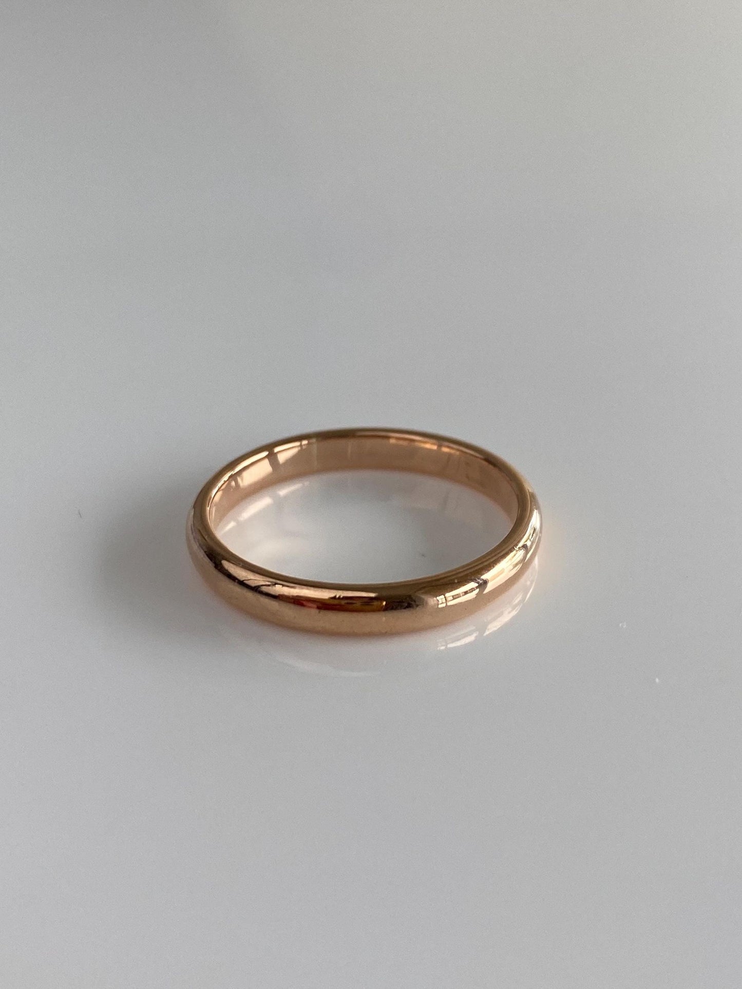 Vintage Solid 14k Rose Gold Ring Band - Size 7.75