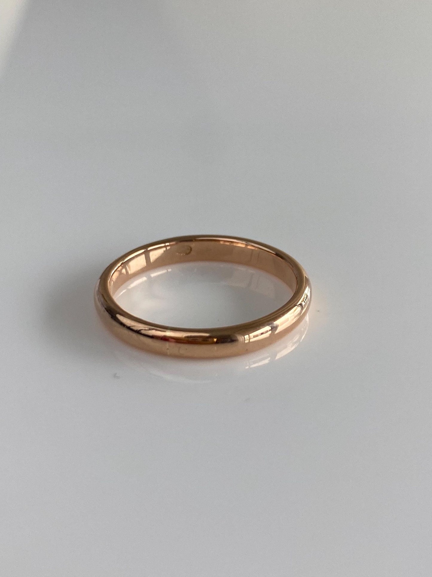 Vintage Solid 14k Rose Gold Ring Band - Size 7.75