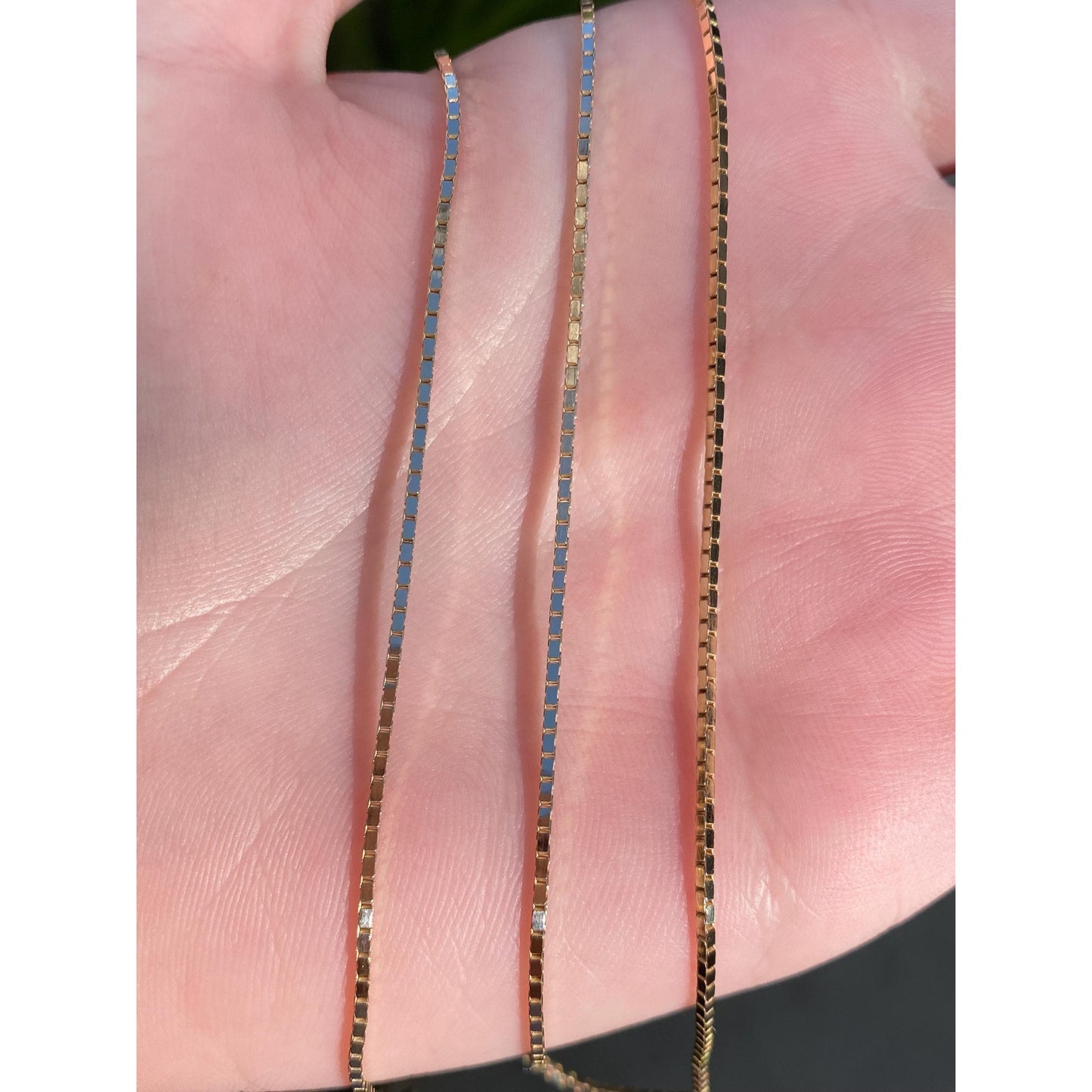 Vintage Solid 14k Yellow Gold Box Chain Necklace - 23.5 inches