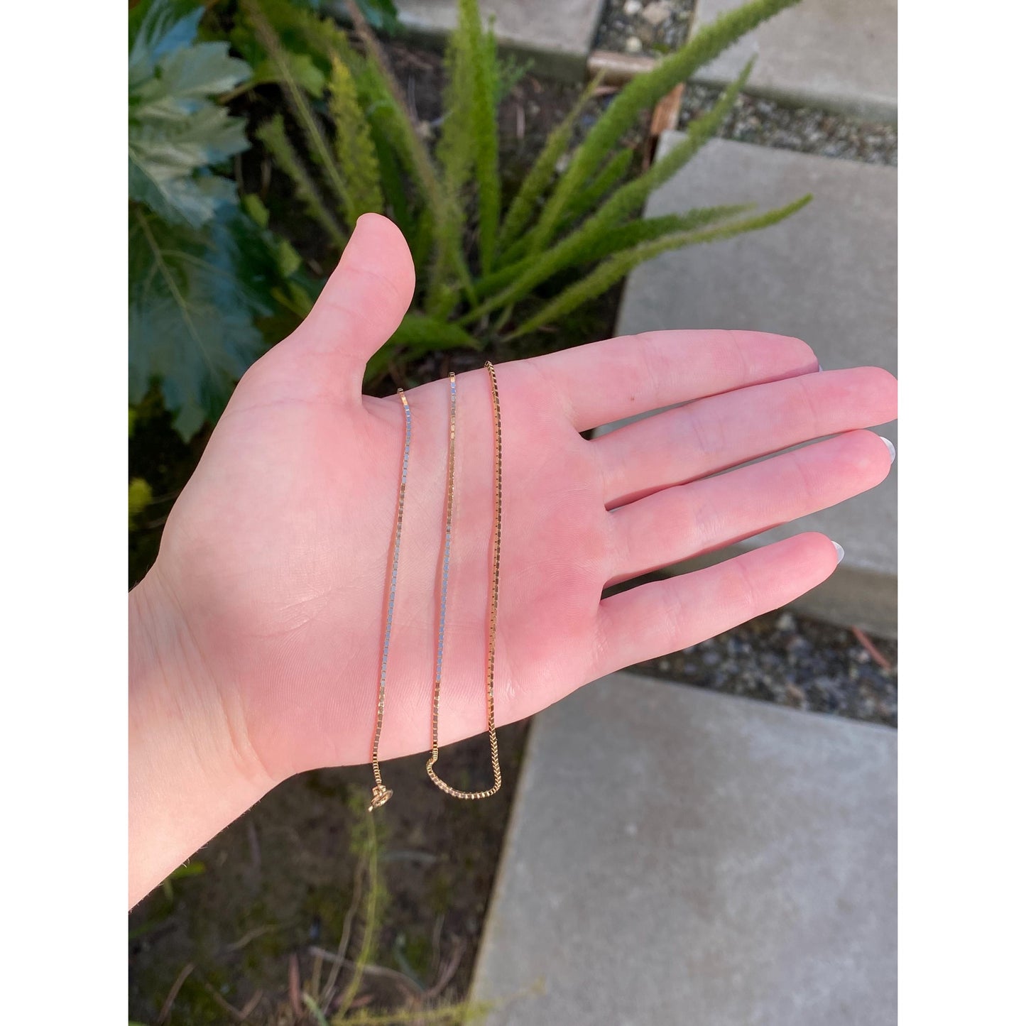 Vintage Solid 14k Yellow Gold Box Chain Necklace - 23.5 inches