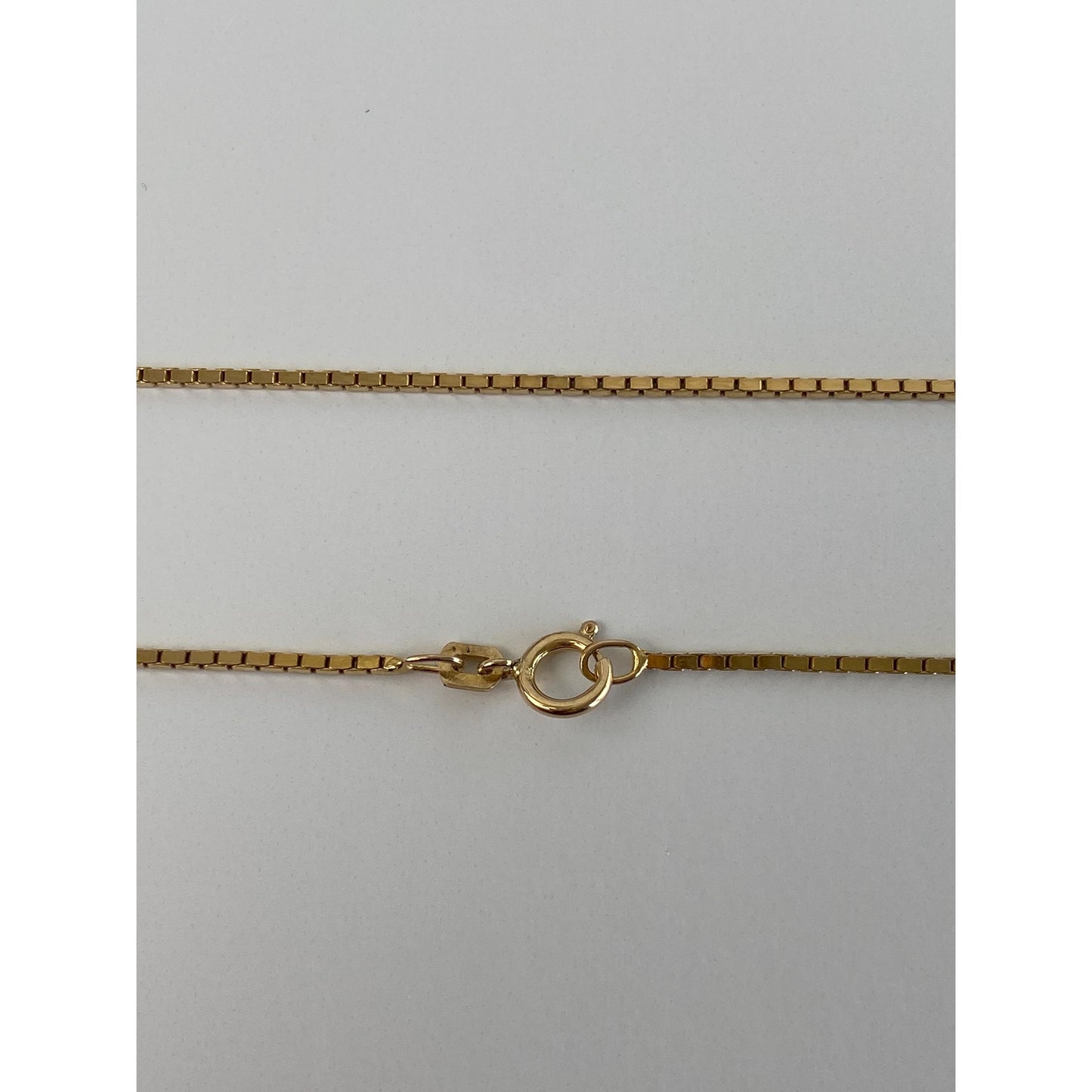 Vintage Solid 14k Yellow Gold Box Chain Necklace - 23.5 inches