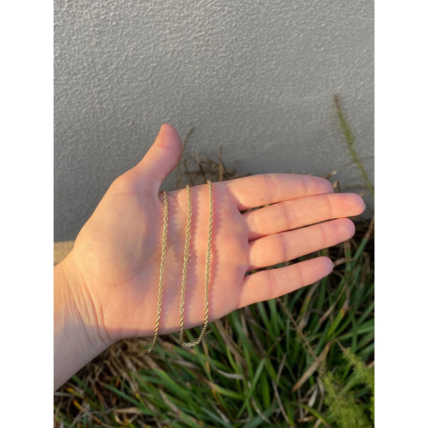 Vintage Solid 14k Yellow Gold Rope Chain Necklace - 24 inches