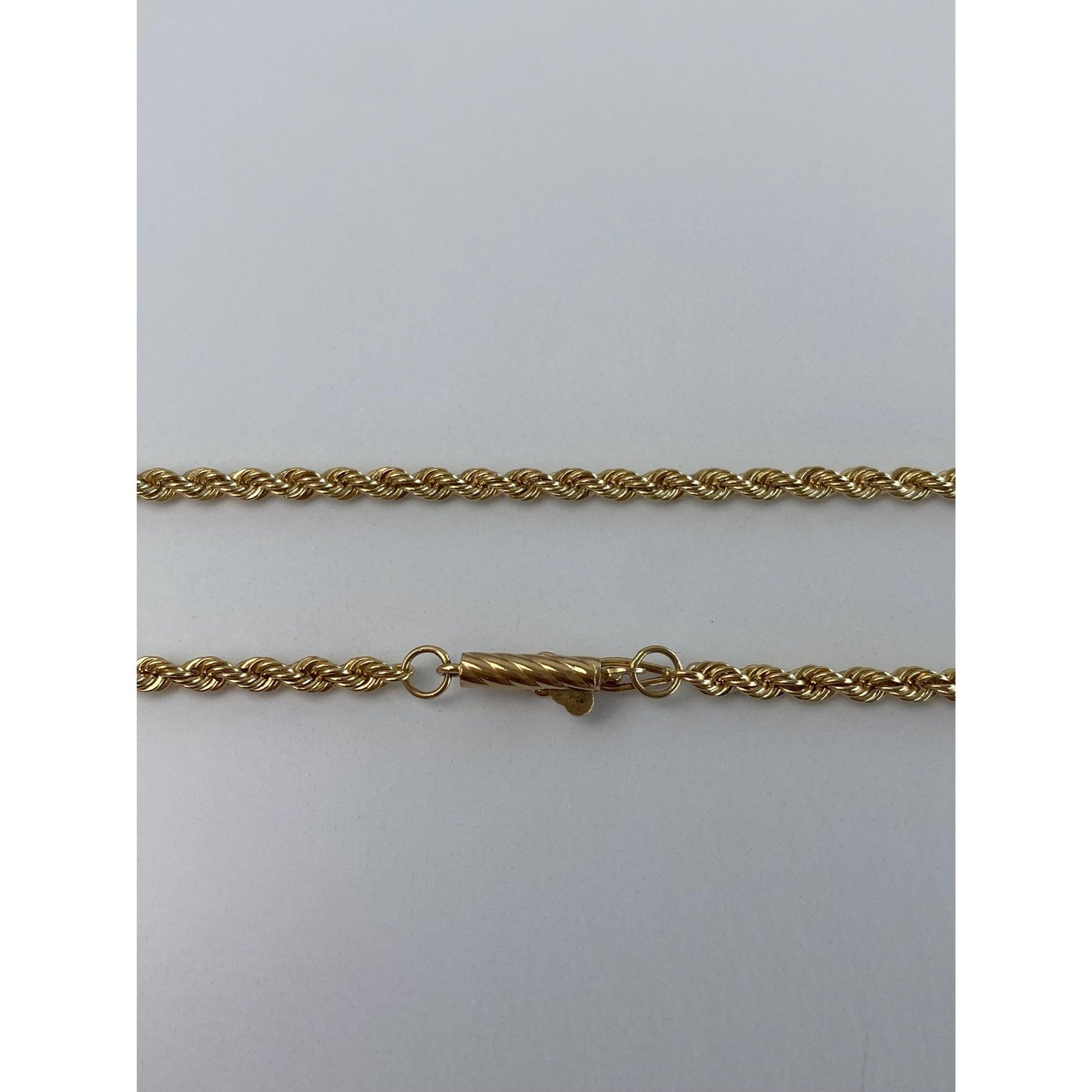 Vintage Solid 14k Yellow Gold Rope Chain Necklace - 24 inches