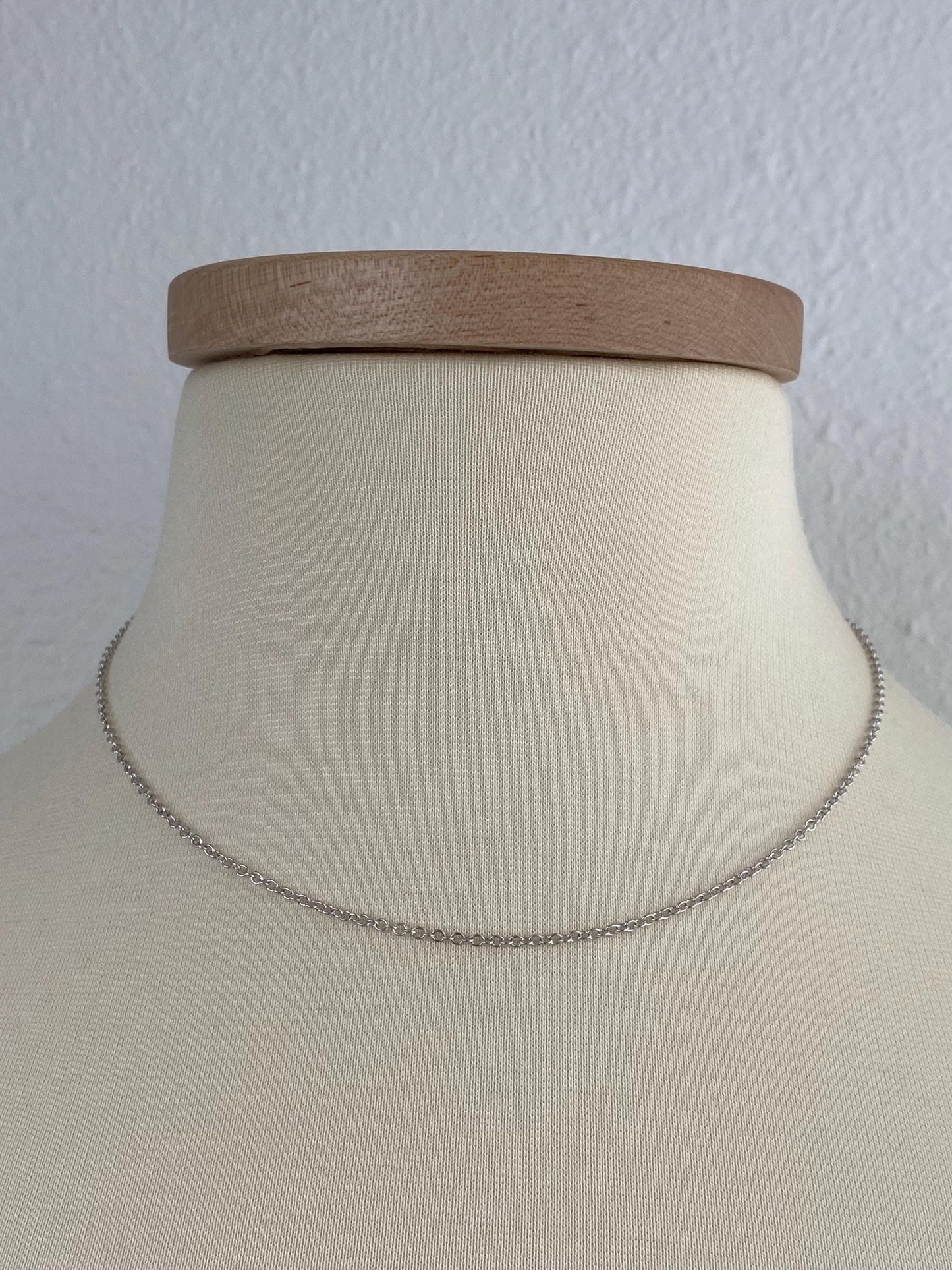 Vintage Solid 18k White Gold Cable Chain Necklace - 16.75 inches