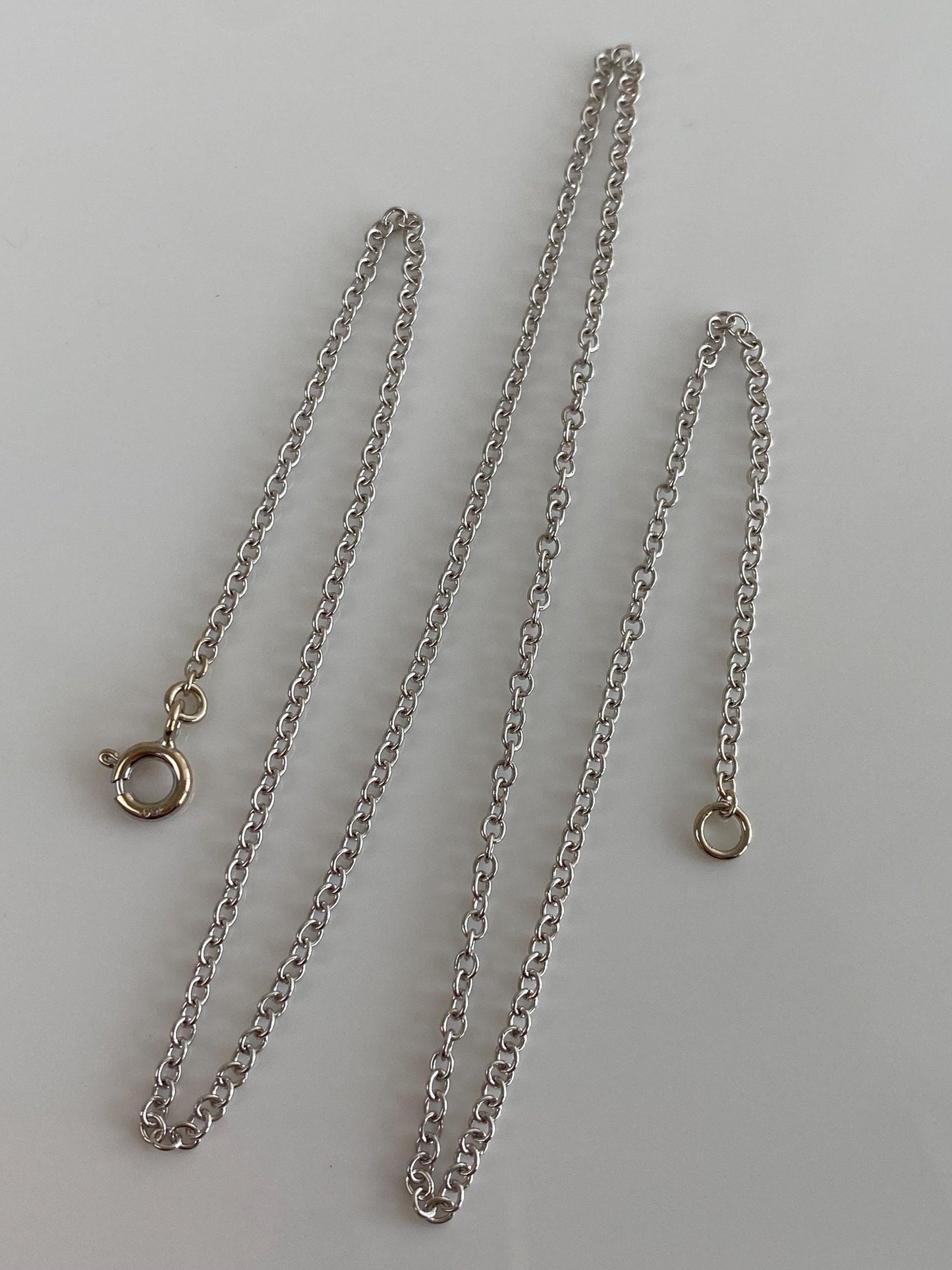 Vintage Solid 18k White Gold Cable Chain Necklace - 16.75 inches