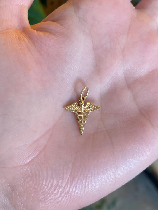 Vintage Solid 14k Yellow Gold Medical Charm