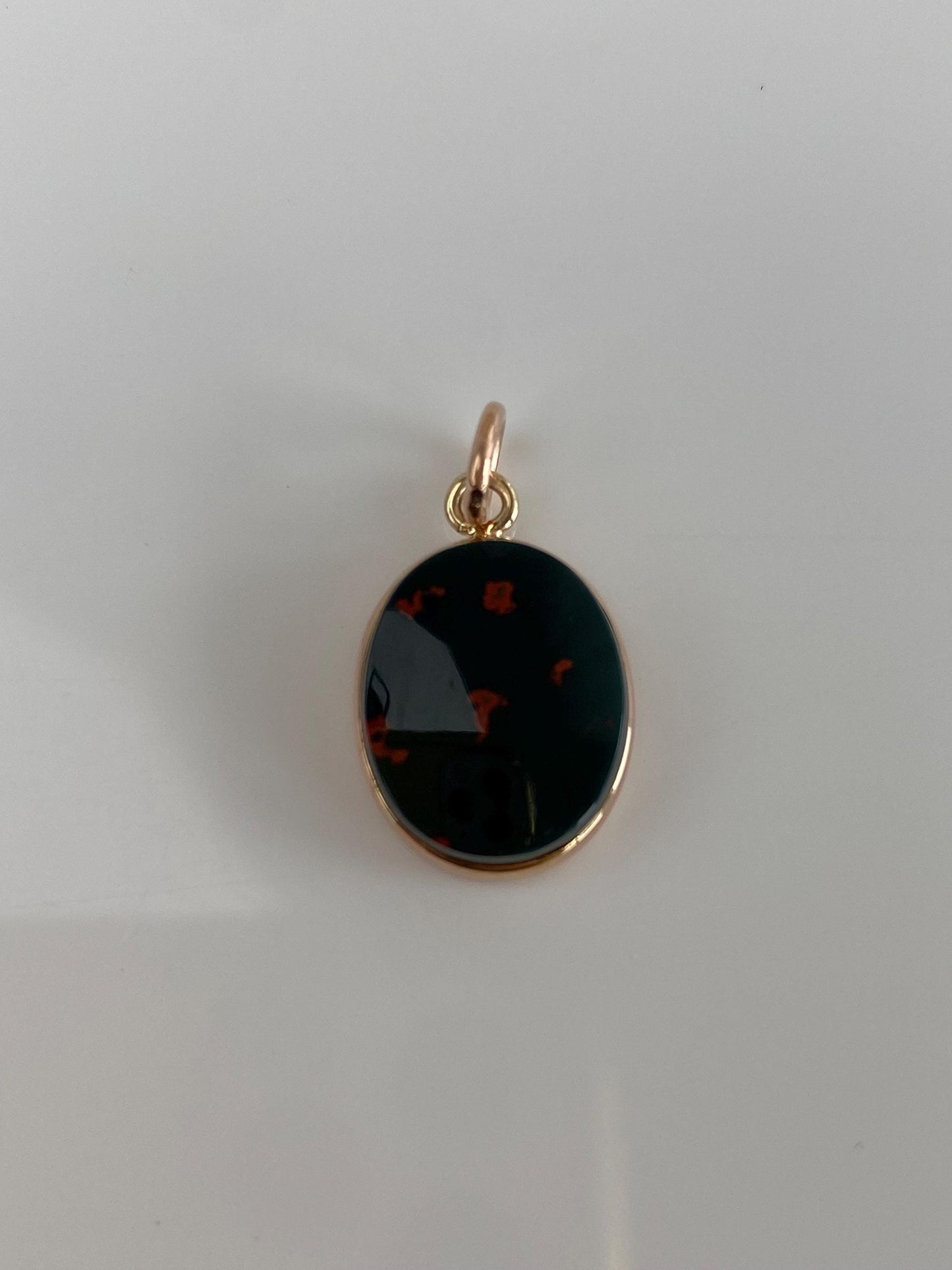 Vintage Solid 14k Rose Gold Bloodstone Charm