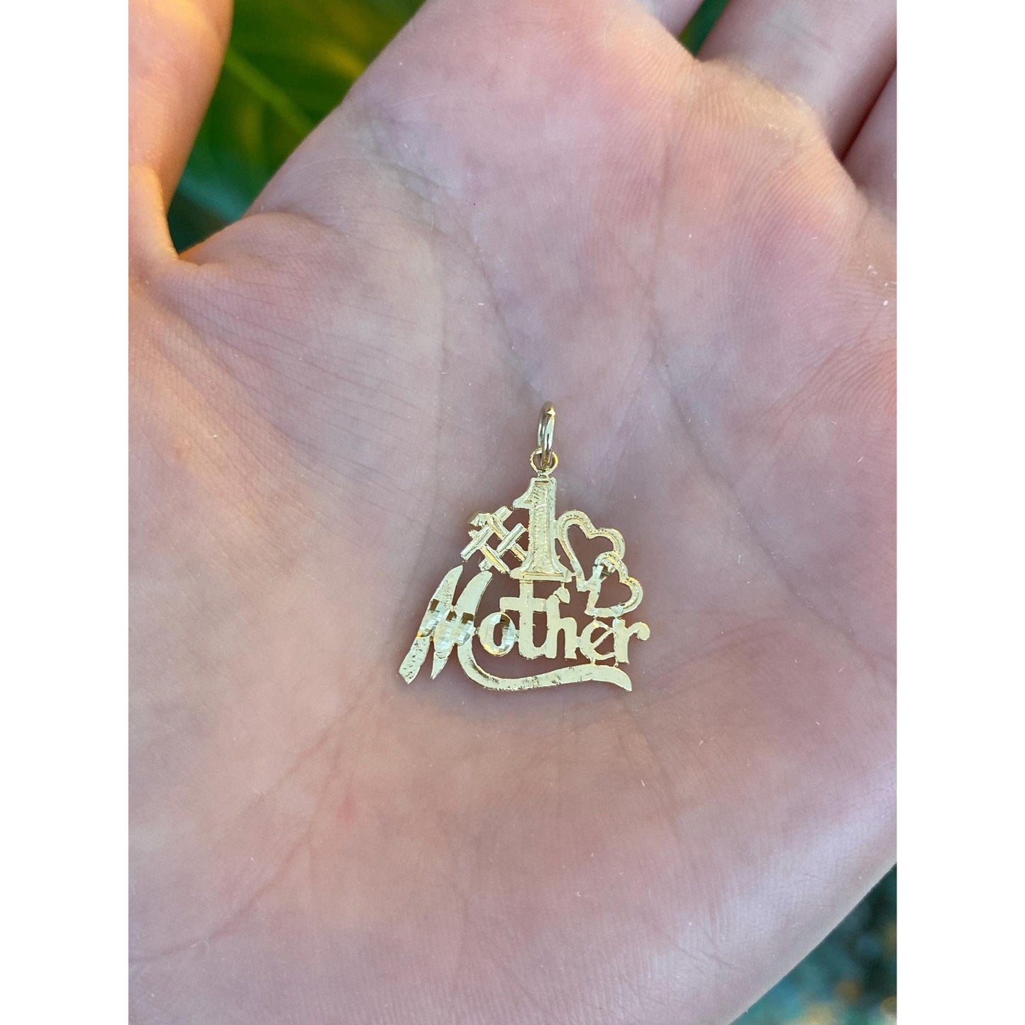 Solid 10k Yellow Gold #1 Mother Charm