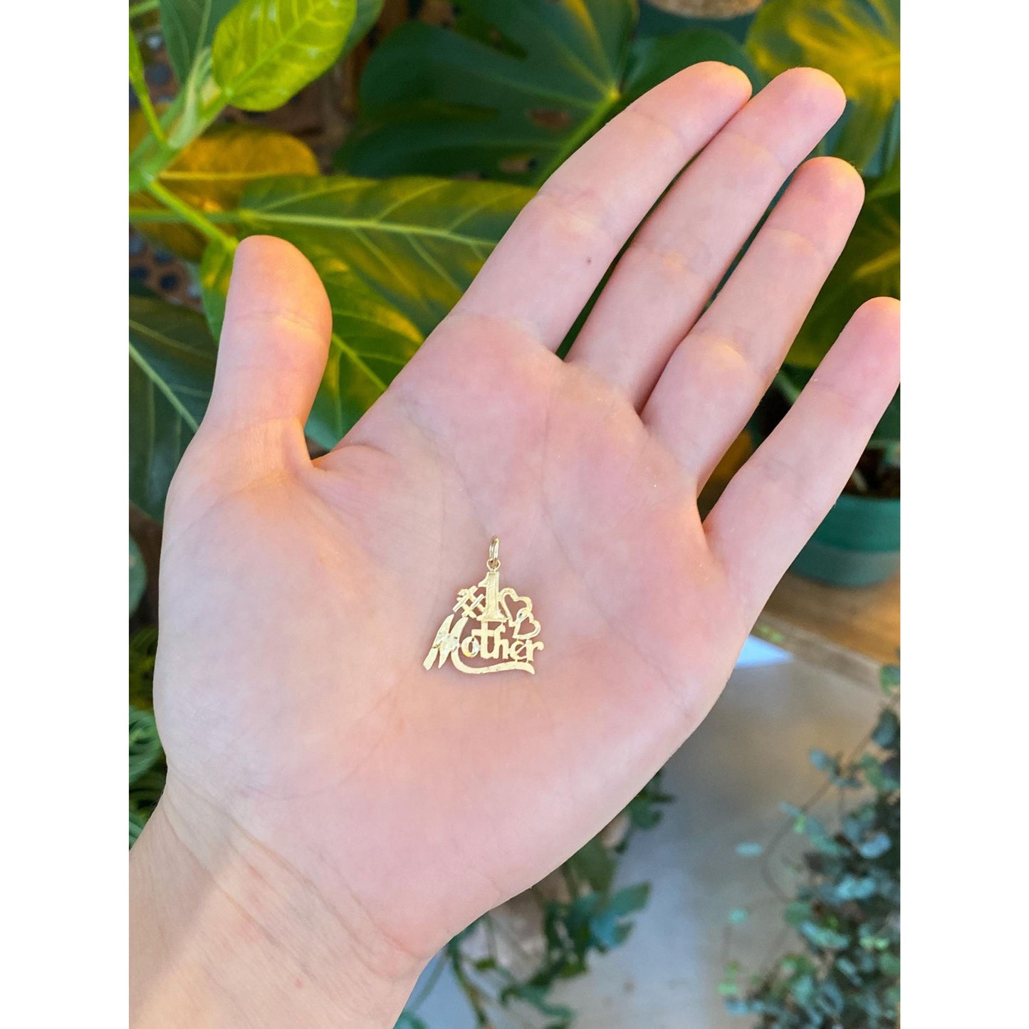 Solid 10k Yellow Gold #1 Mother Charm