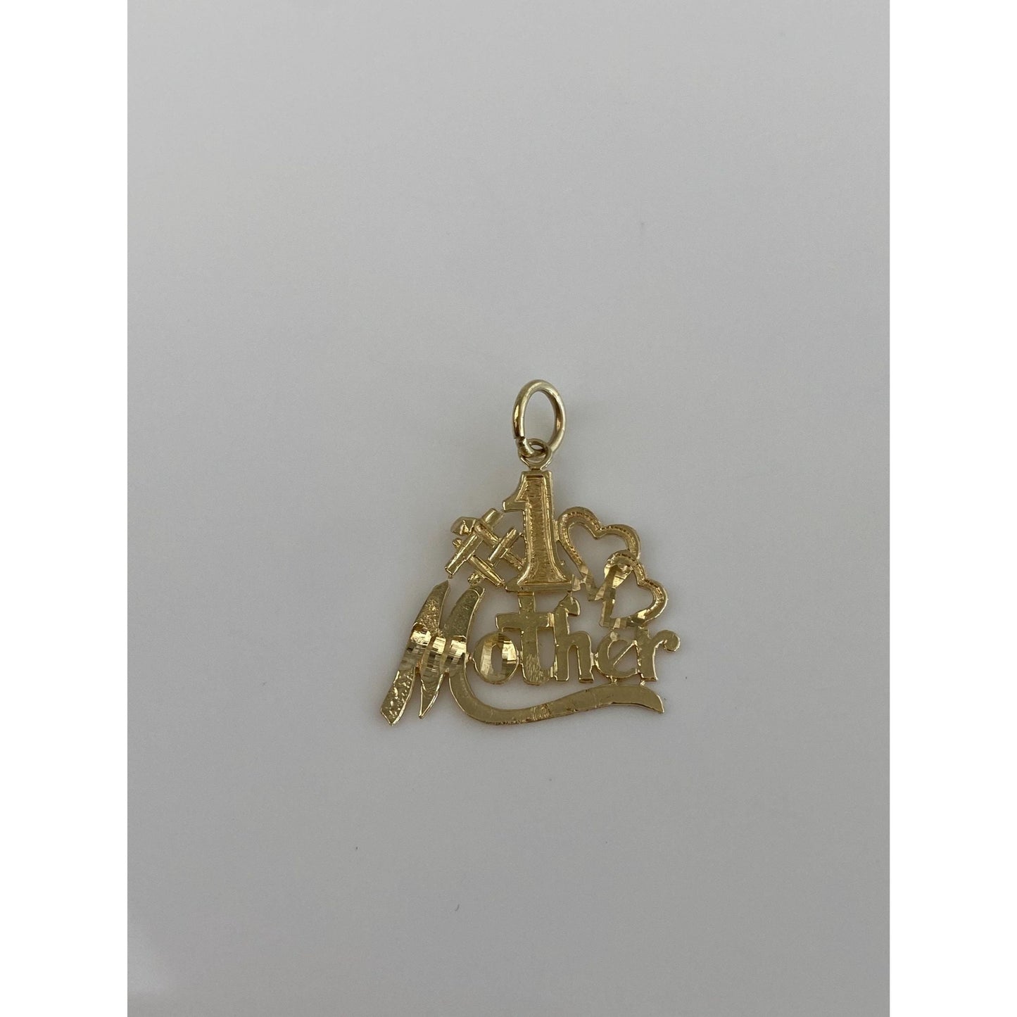 Solid 10k Yellow Gold #1 Mother Charm