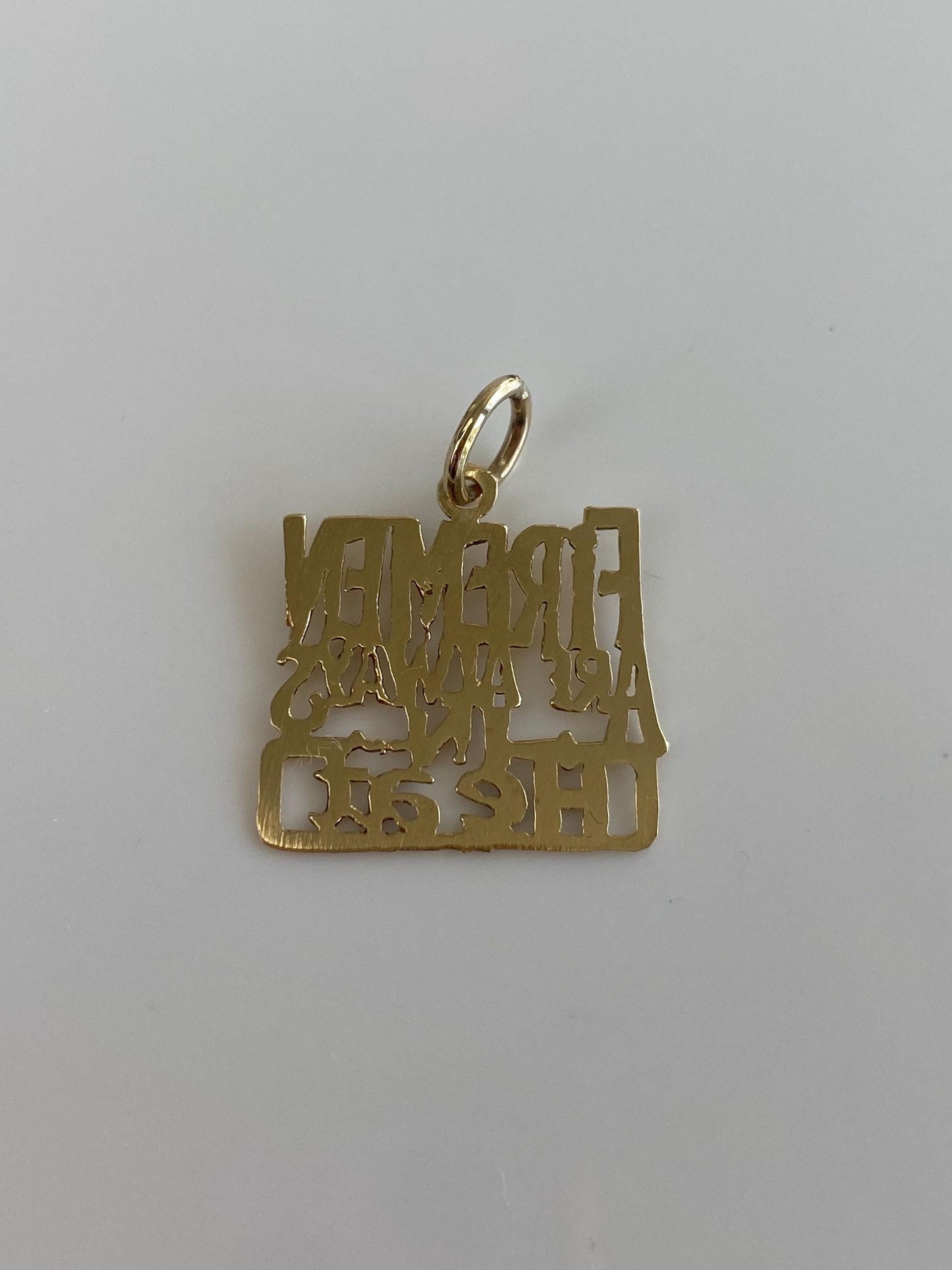 Vintage Solid 14k Yellow Gold Diamond Cut 'Firemen Are Always in Heat' Charm