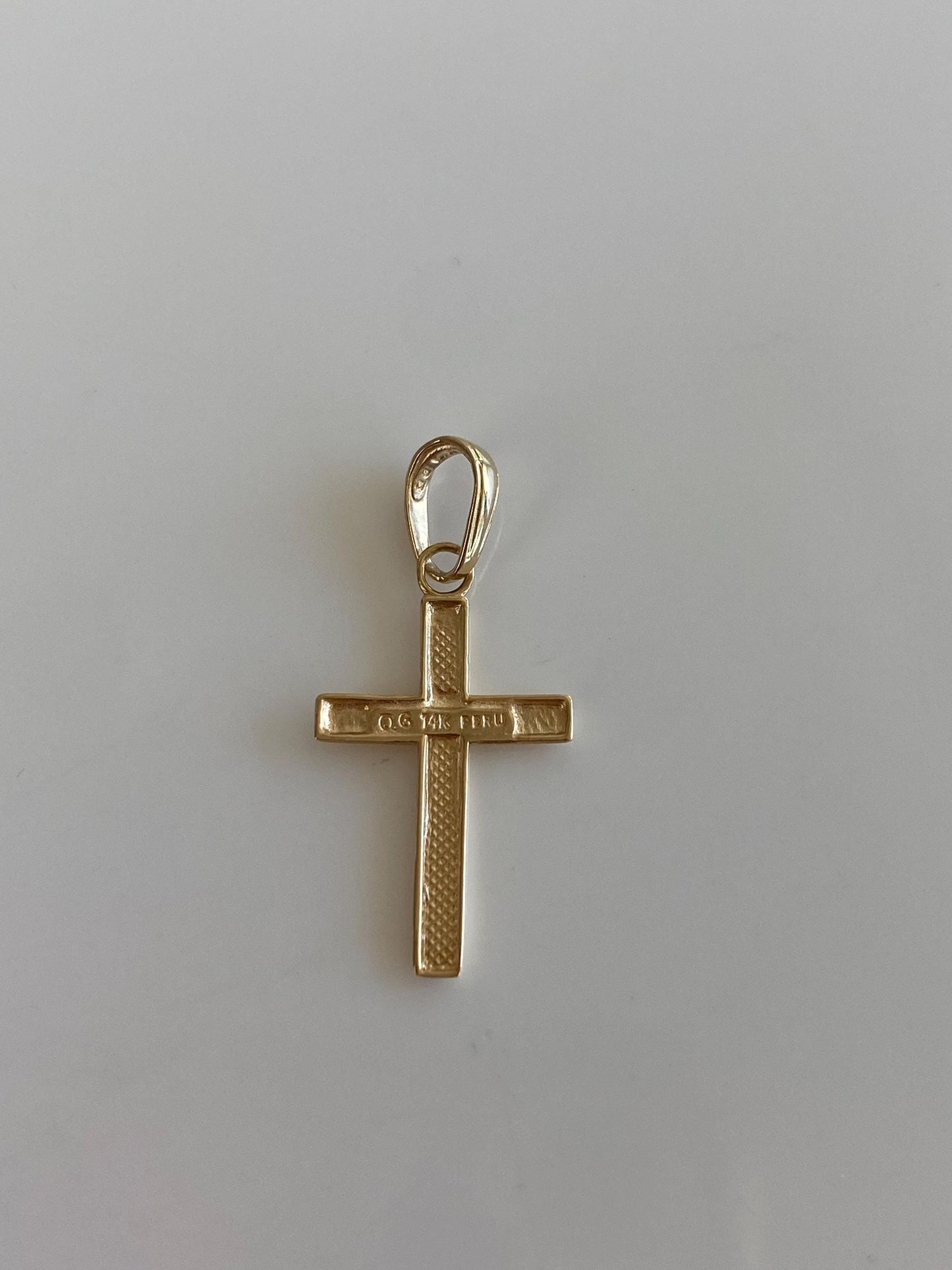 Vintage Solid 14k Yellow Gold Cross Charm
