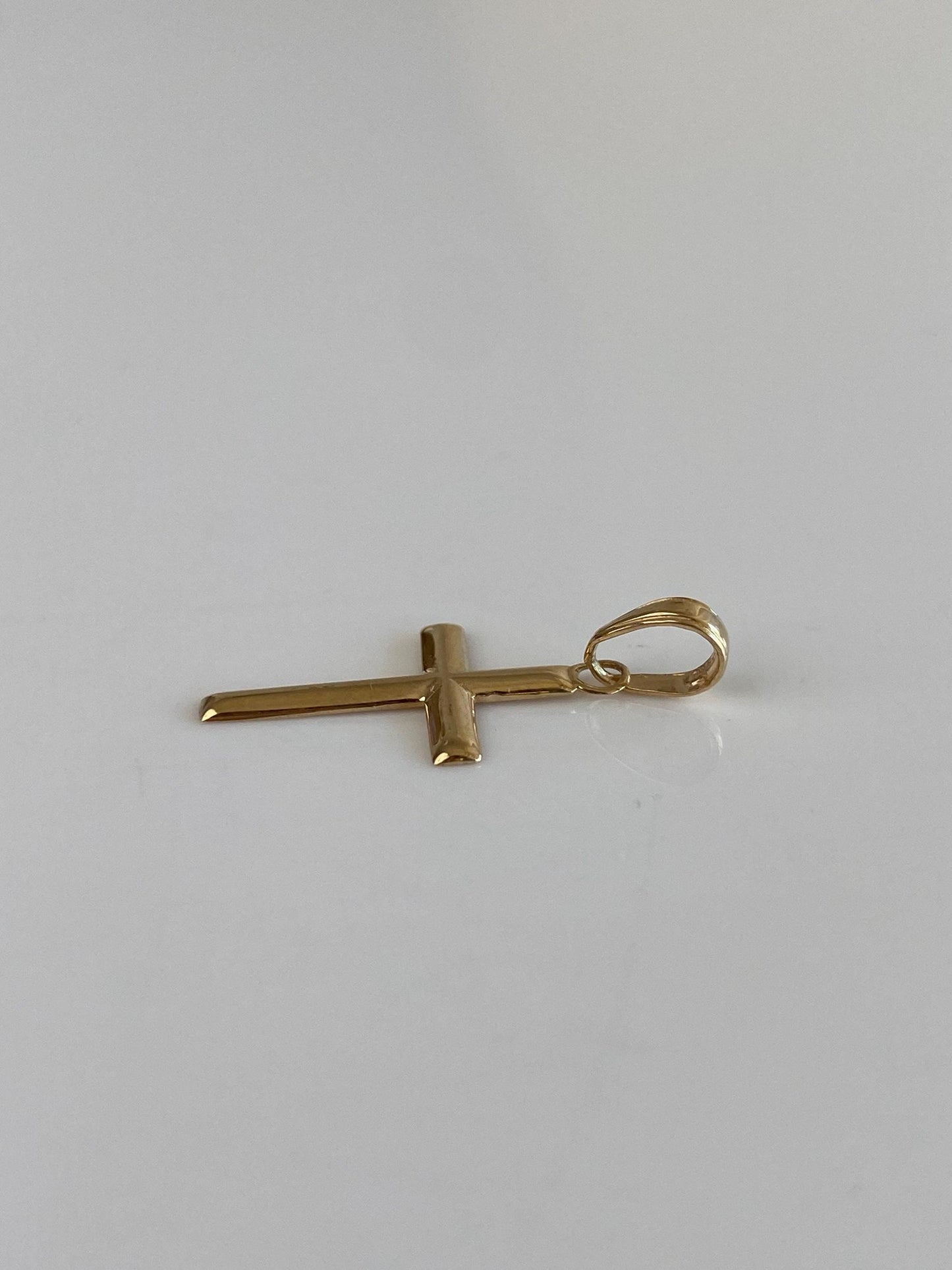 Vintage Solid 14k Yellow Gold Cross Charm