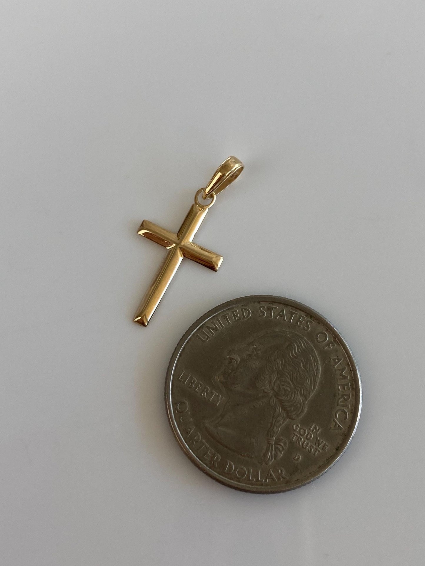 Vintage Solid 14k Yellow Gold Cross Charm