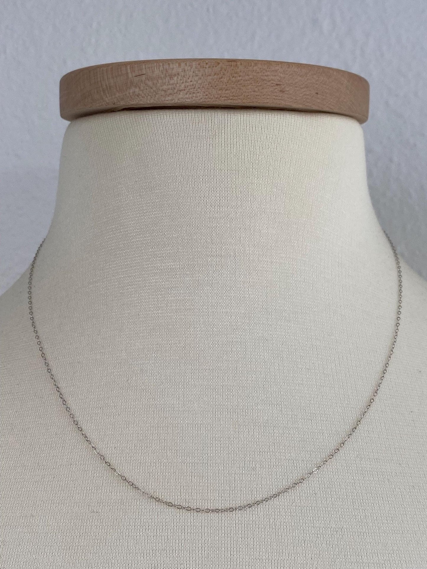 Vintage Solid 14k White Gold Dainty Cable Chain Necklace - 18.25 inches