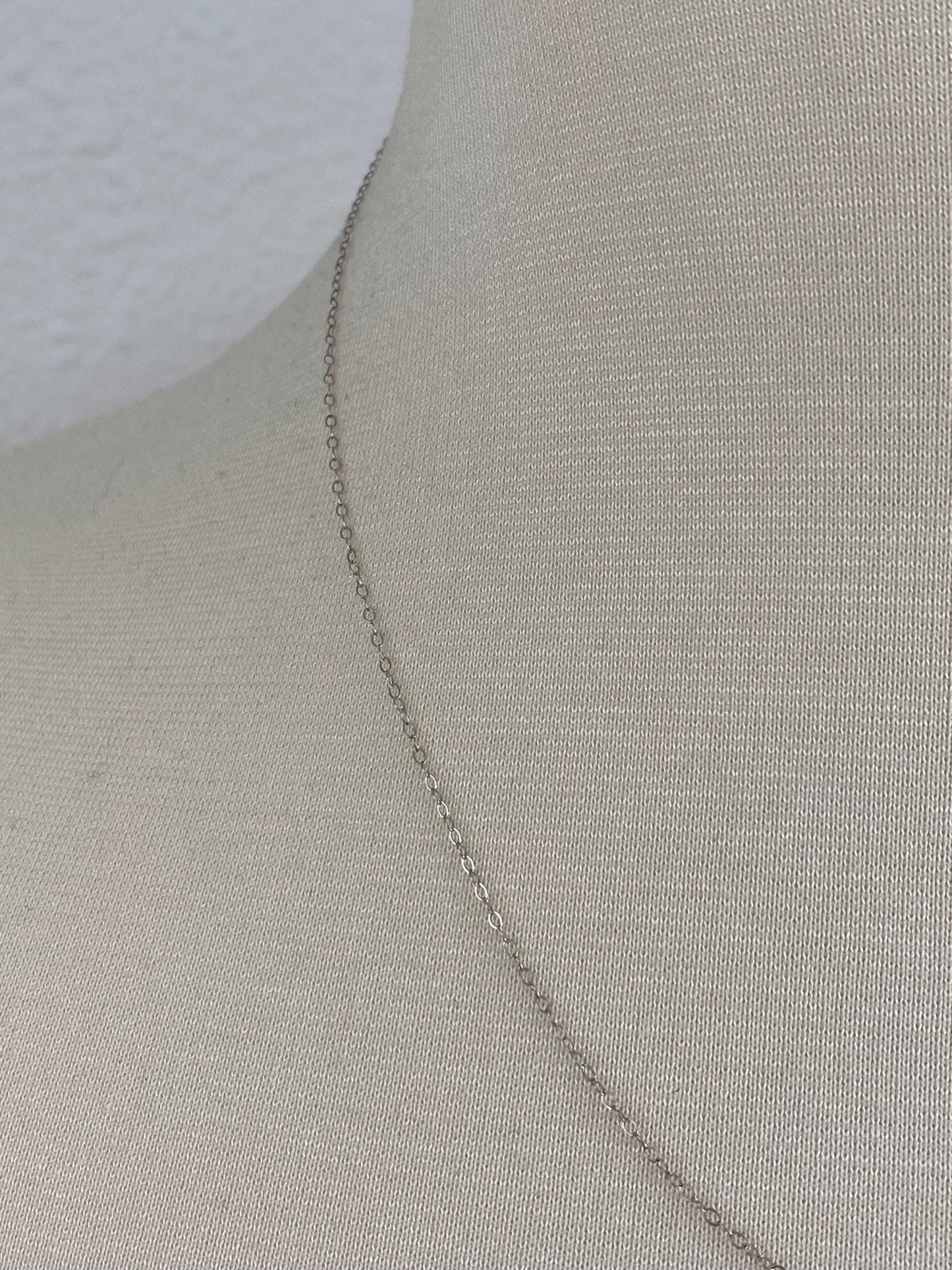 Vintage Solid 14k White Gold Dainty Cable Chain Necklace - 18.25 inches
