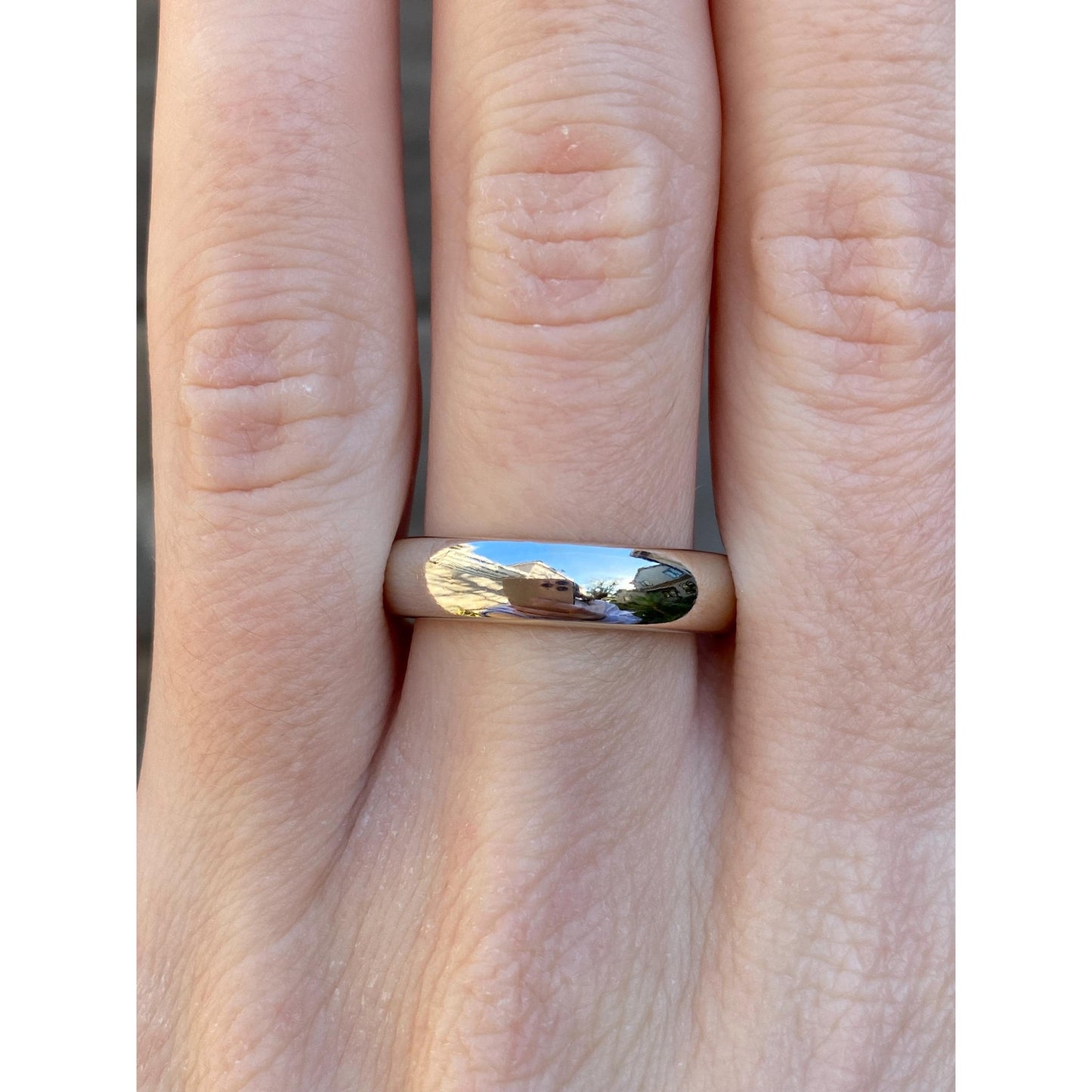 Vintage Solid 14k White Gold Ring Band - Size 8.75