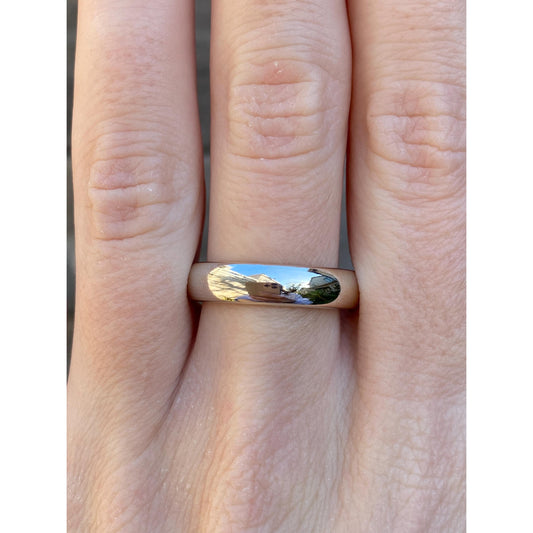 Vintage Solid 14k White Gold Ring Band - Size 8.75