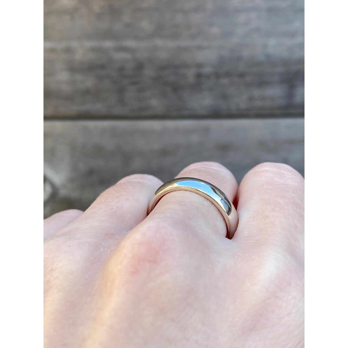 Vintage Solid 14k White Gold Ring Band - Size 8.75