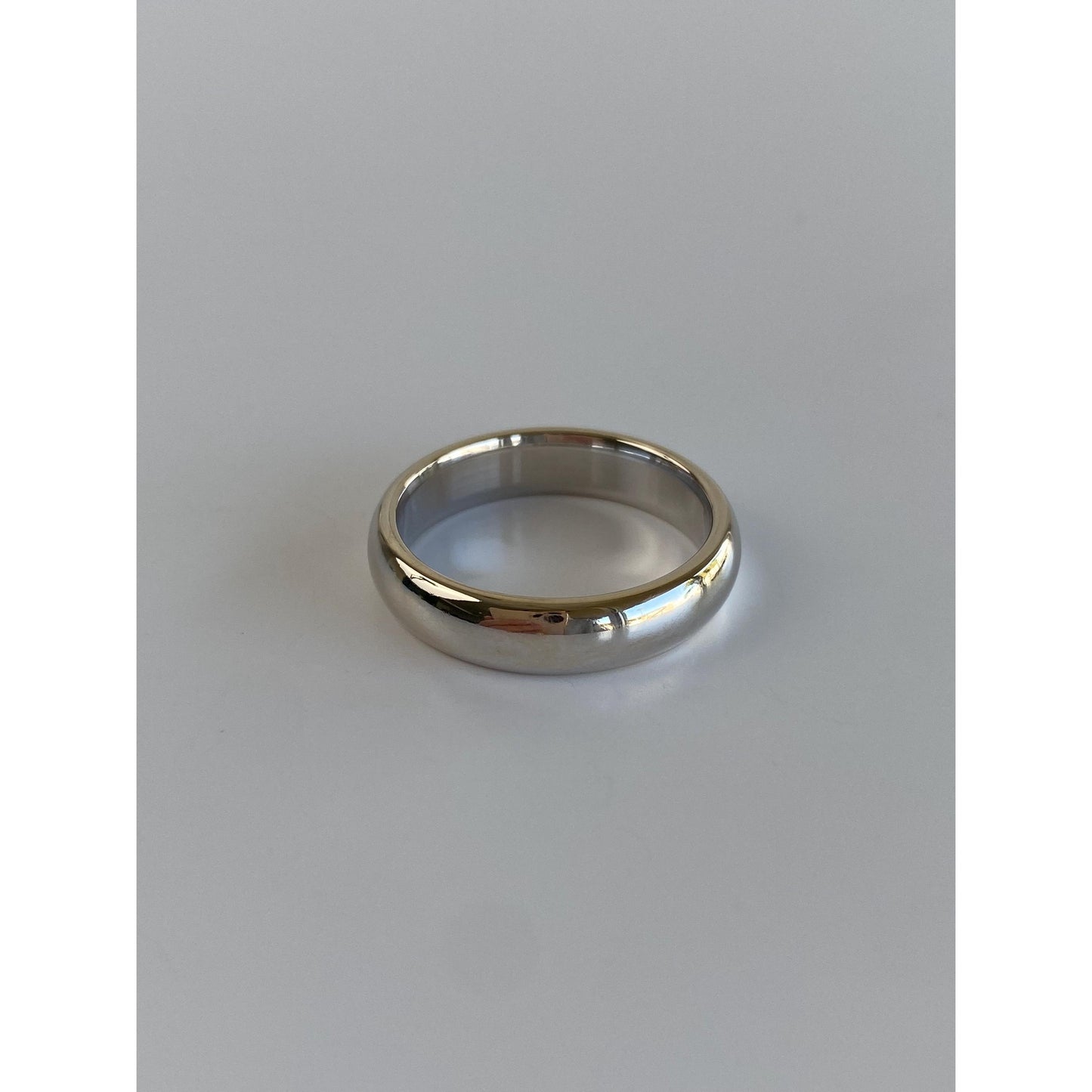 Vintage Solid 14k White Gold Ring Band - Size 8.75