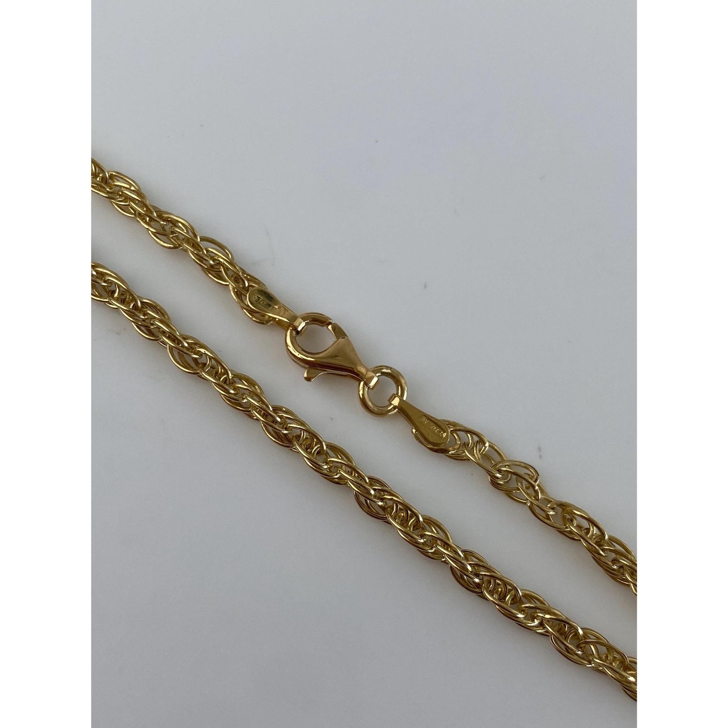 Vintage Solid 18k Yellow Gold Rope Chain Bracelet - 8.25 inches