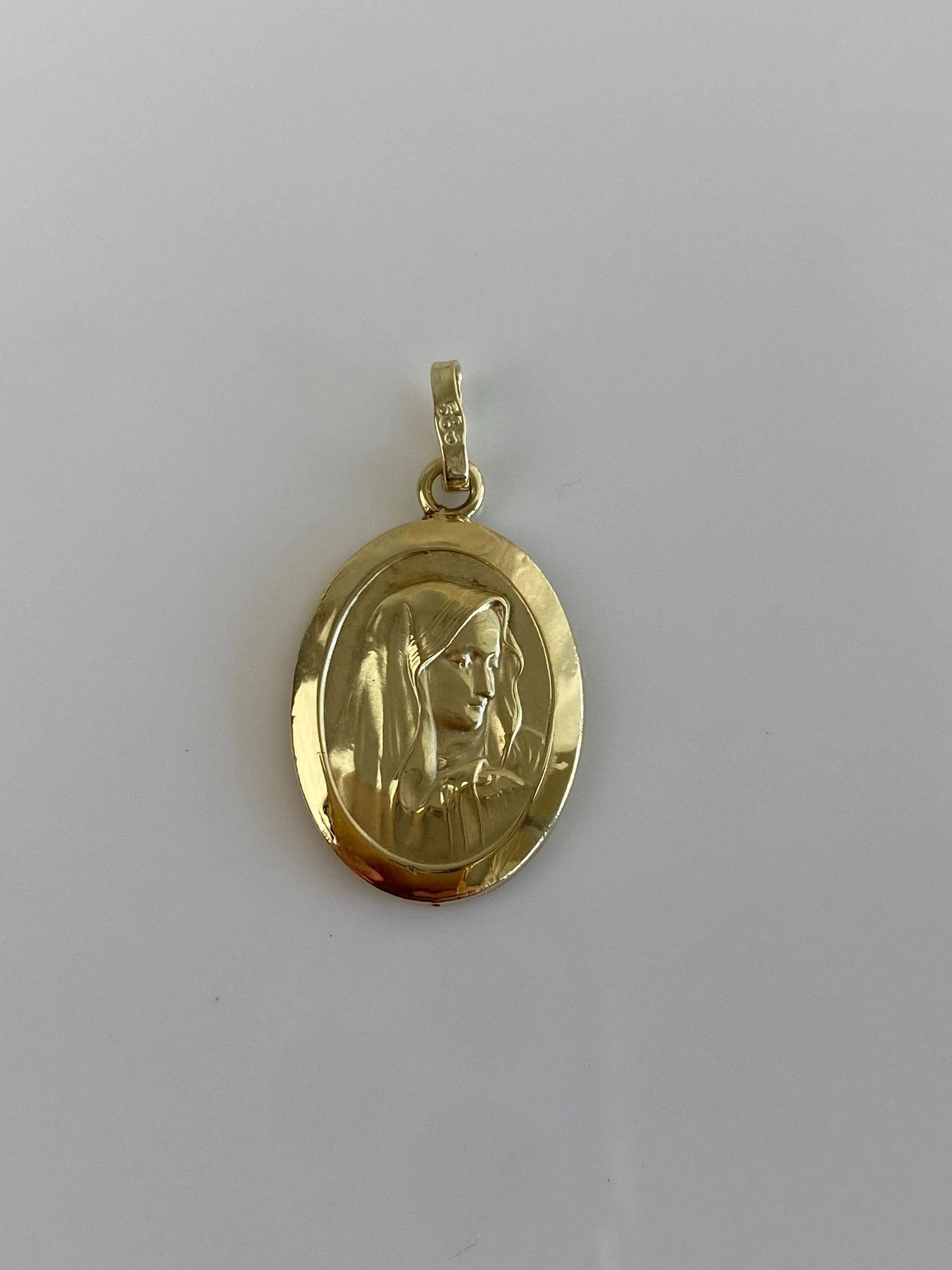 Vintage 14k Yellow Gold Virgin Mary Charm