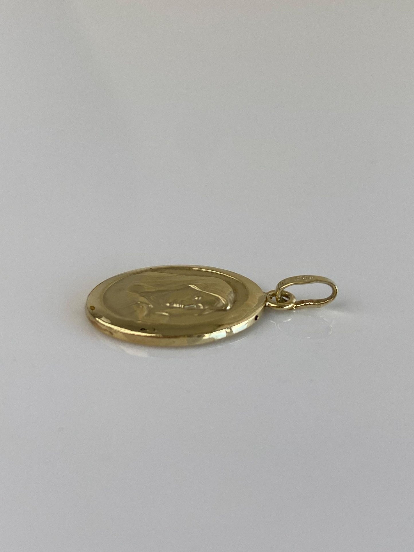 Vintage 14k Yellow Gold Virgin Mary Charm