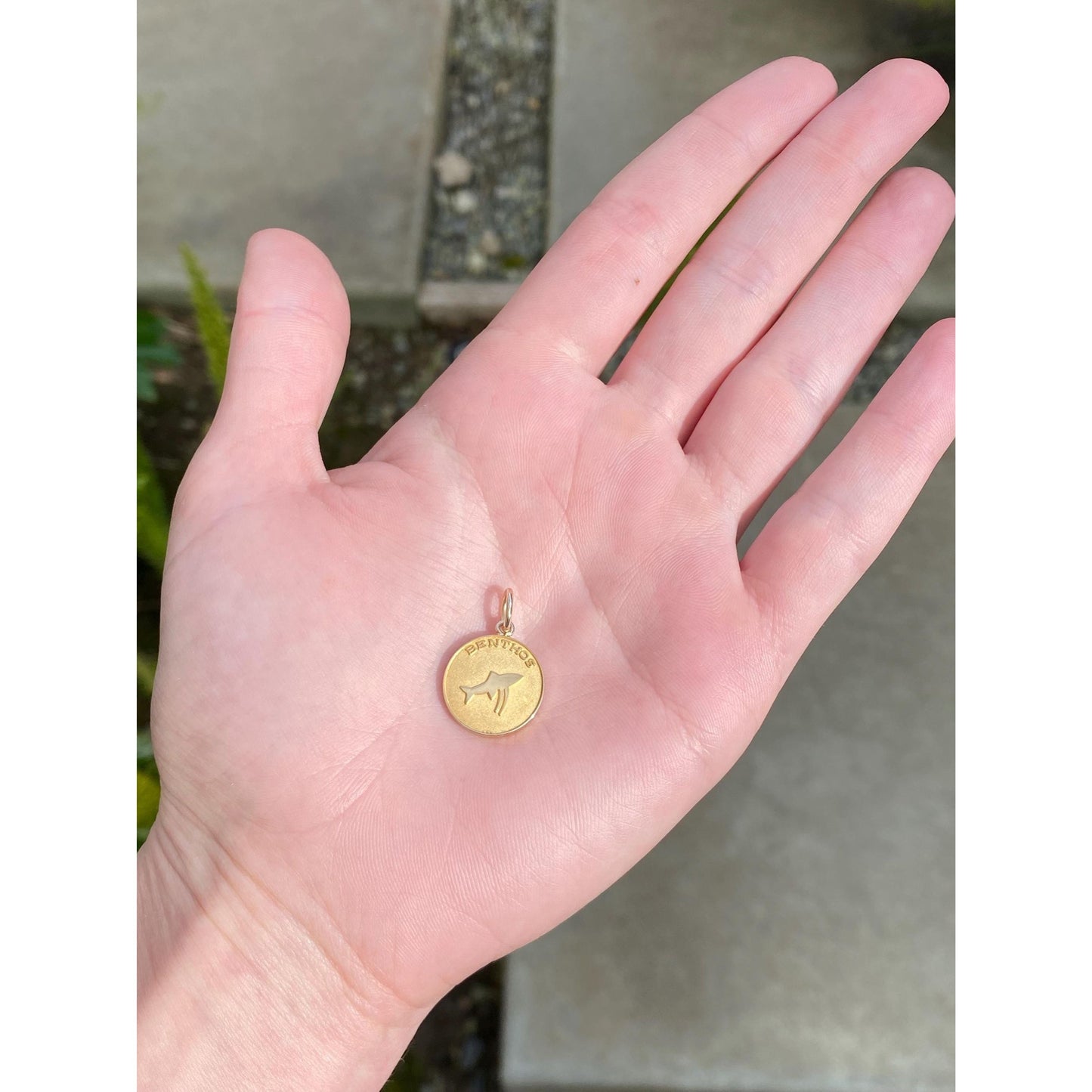 Vintage Solid 14k Yellow Gold Benthos Fish Charm