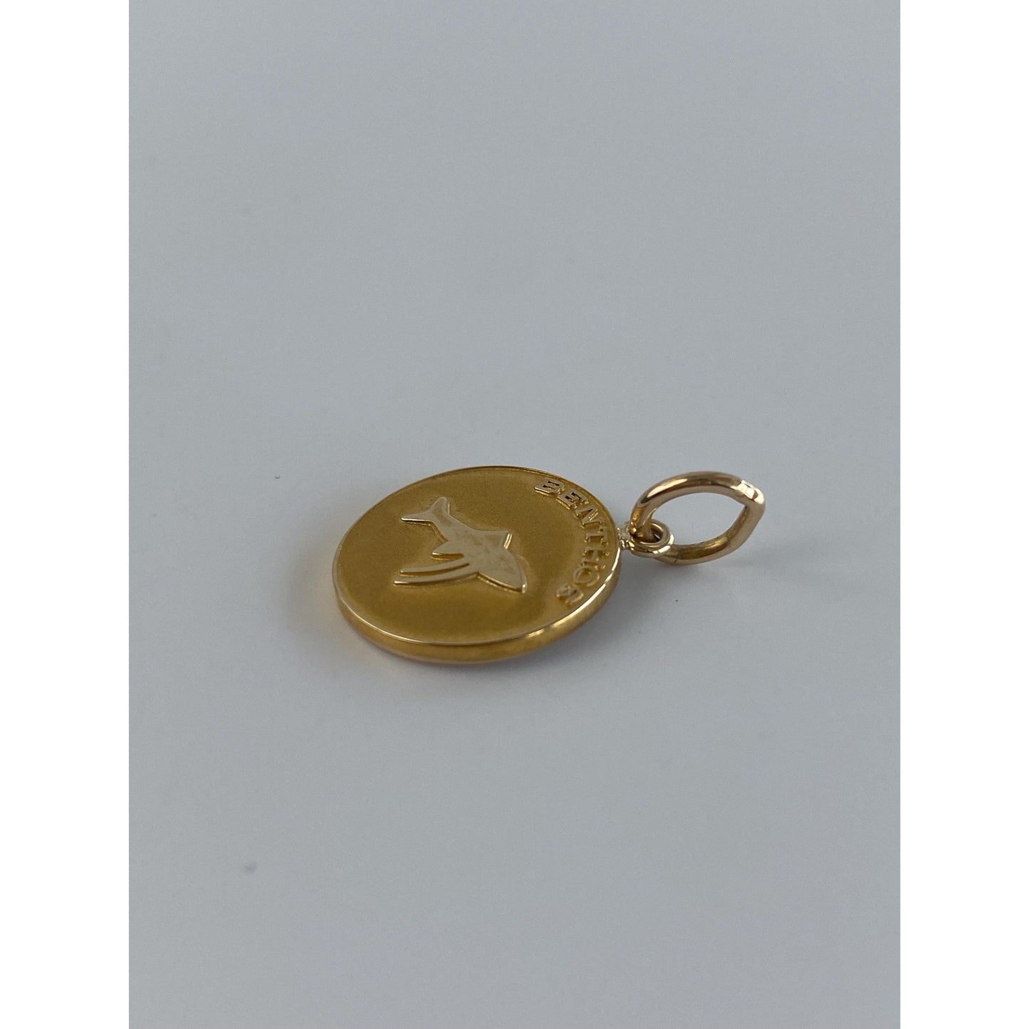 Vintage Solid 14k Yellow Gold Benthos Fish Charm