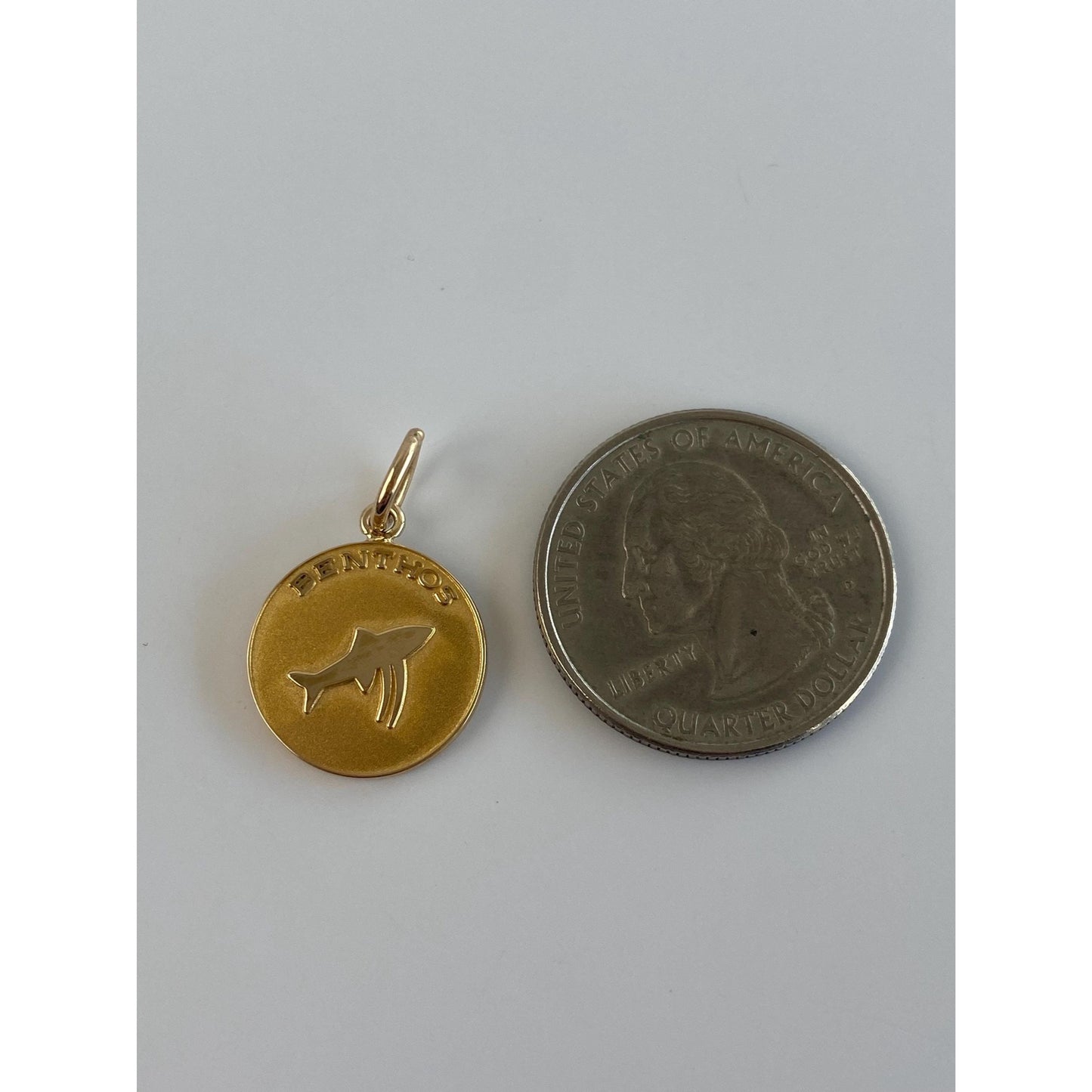 Vintage Solid 14k Yellow Gold Benthos Fish Charm