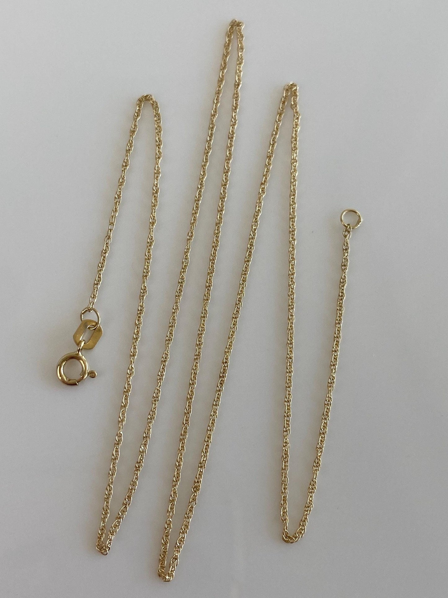 Vintage Solid 14k Yellow Gold Dainty Chain Necklace - 18 inches