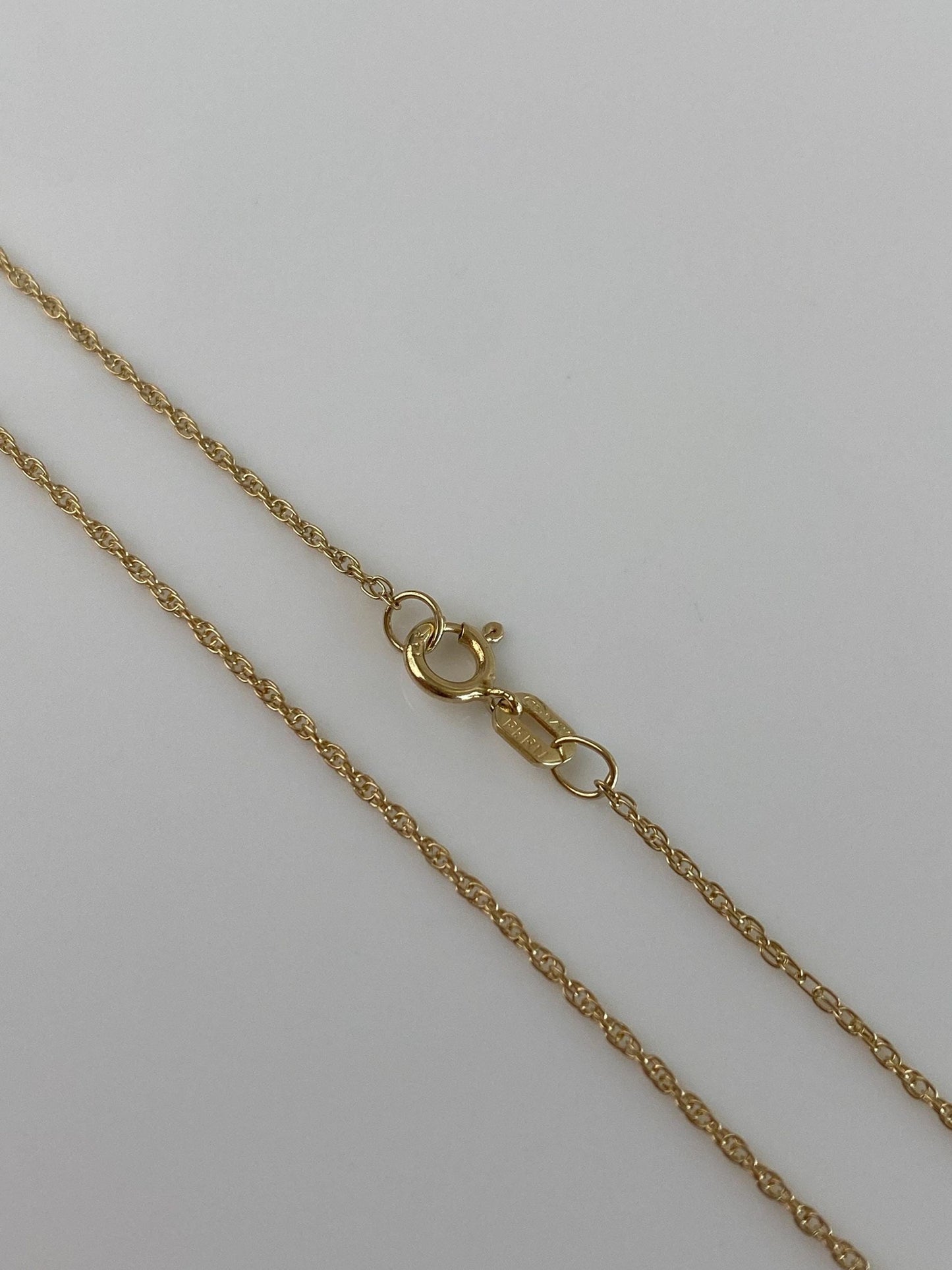 Vintage Solid 14k Yellow Gold Dainty Chain Necklace - 18 inches
