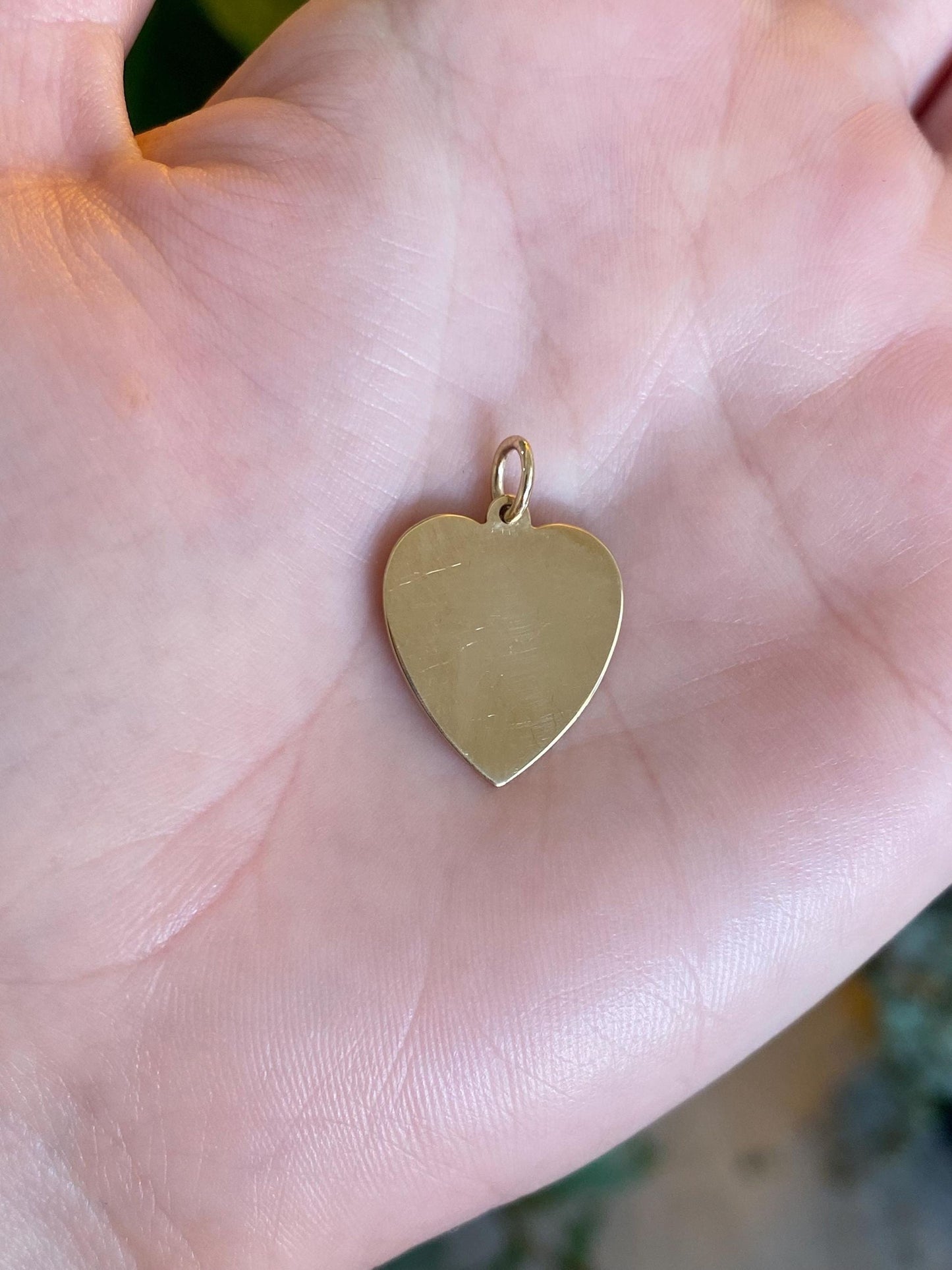 Vintage Solid 14k Yellow Gold 'Sandra Sue' Engraved Heart Charm
