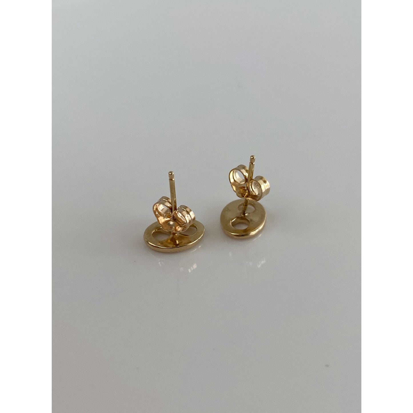 Vintage 14k Yellow Gold Puffy Mariner Link Stud Earrings