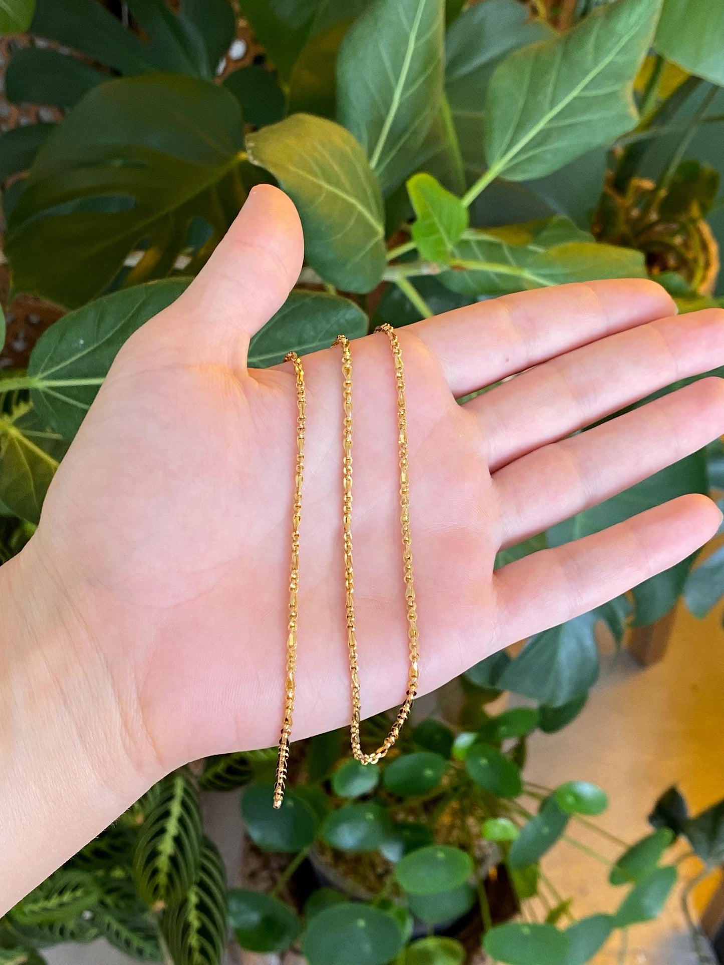 Vintage 14k Yellow Gold Fancy Chain Necklace - 16.75 inches