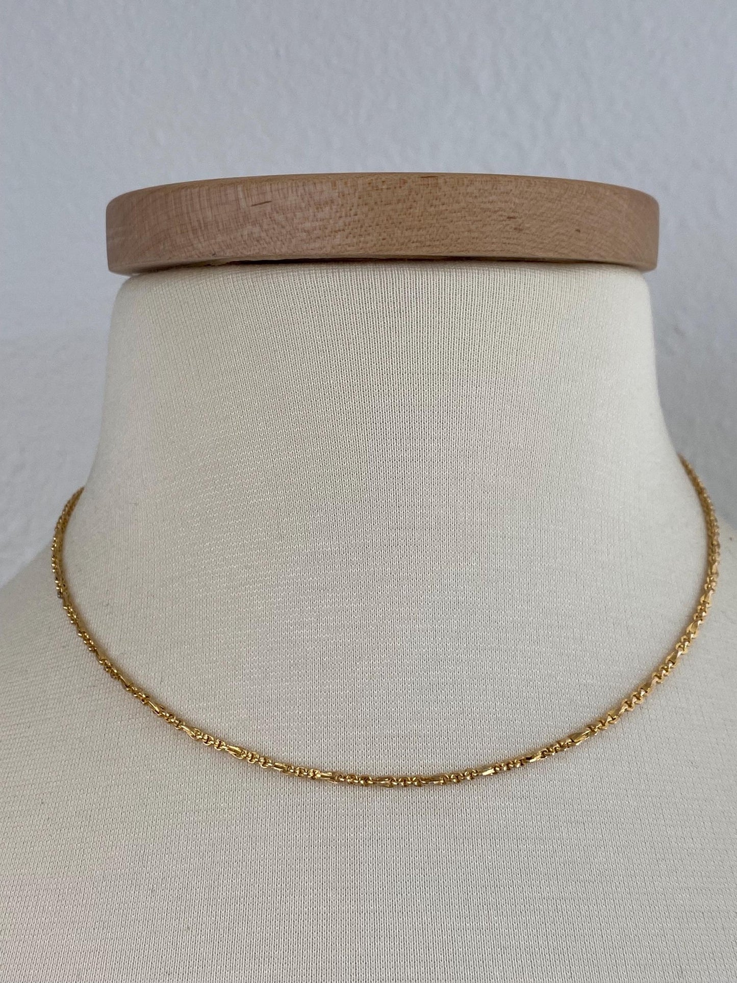 Vintage 14k Yellow Gold Fancy Chain Necklace - 16.75 inches