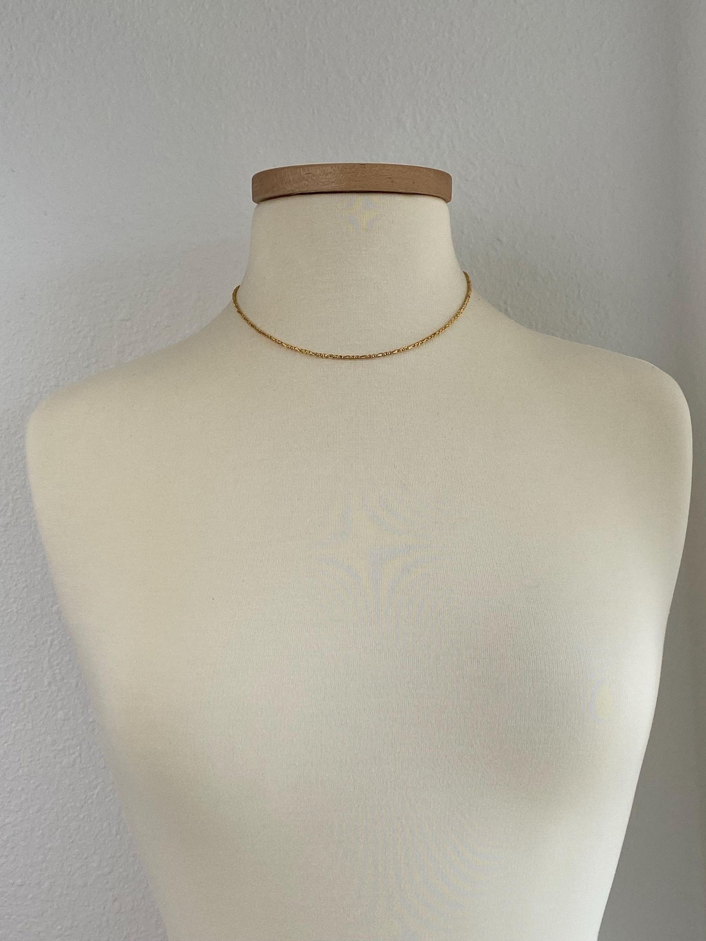 Vintage 14k Yellow Gold Fancy Chain Necklace - 16.75 inches