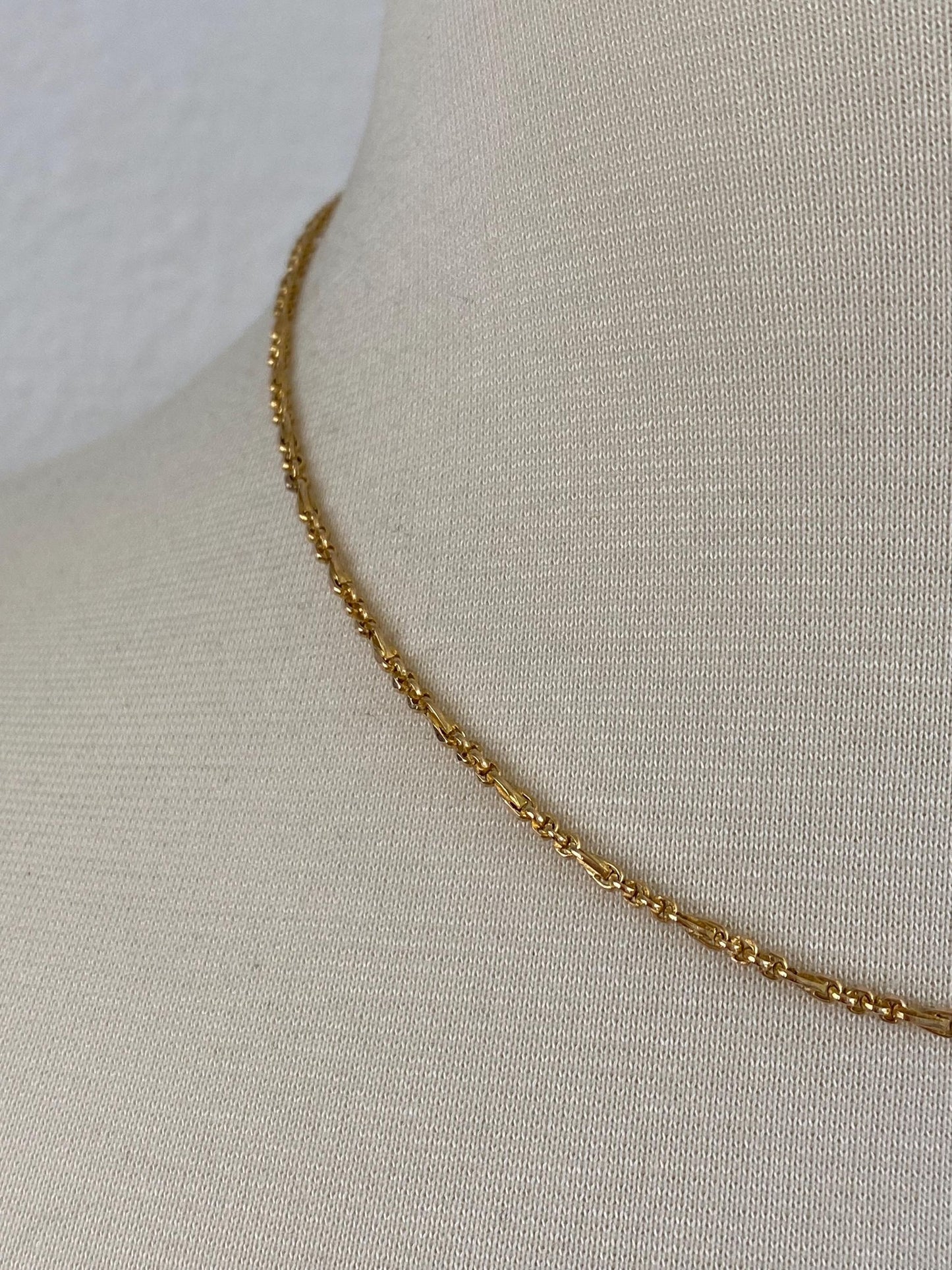 Vintage 14k Yellow Gold Fancy Chain Necklace - 16.75 inches