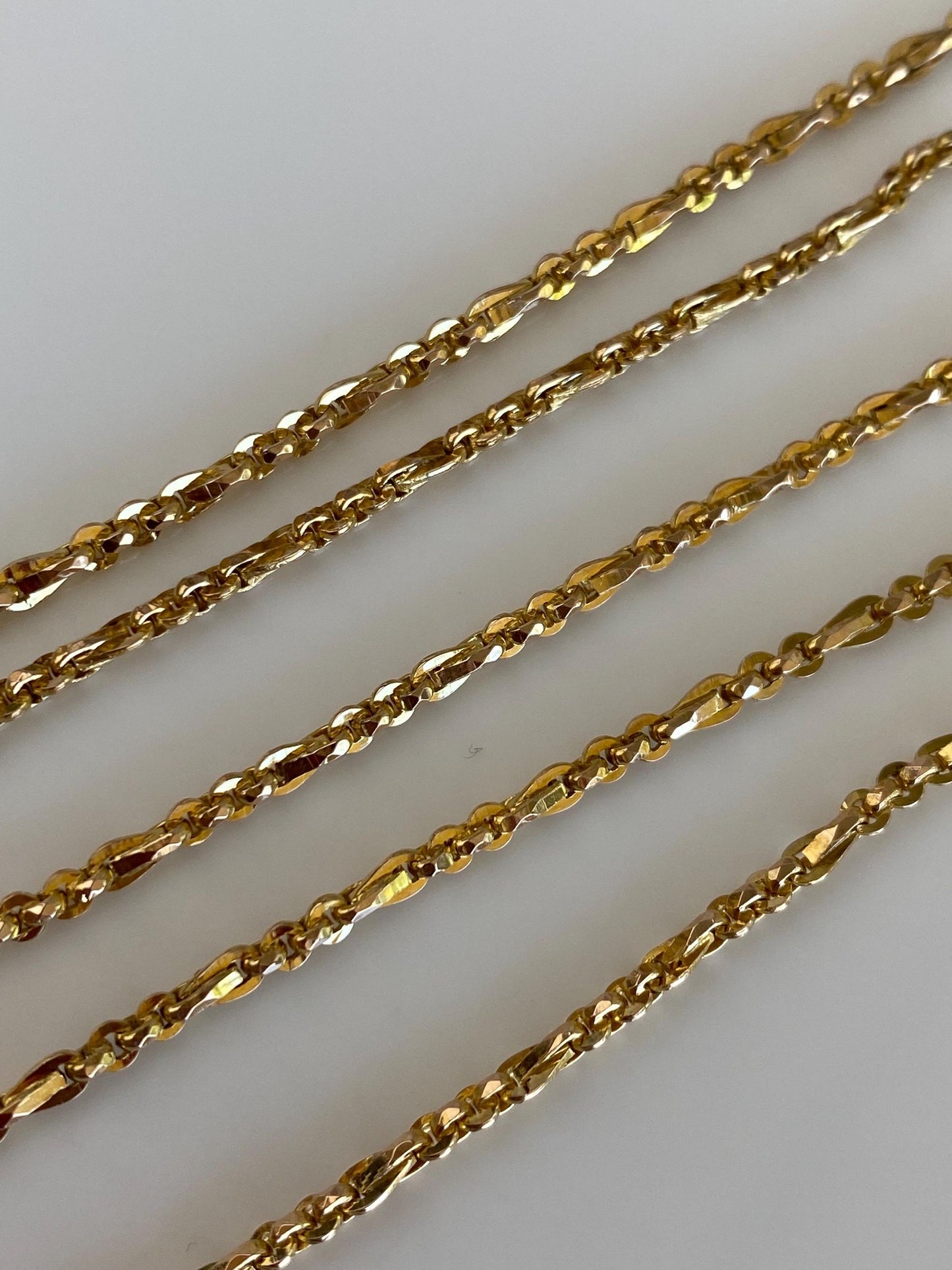 Vintage 14k Yellow Gold Fancy Chain Necklace - 16.75 inches