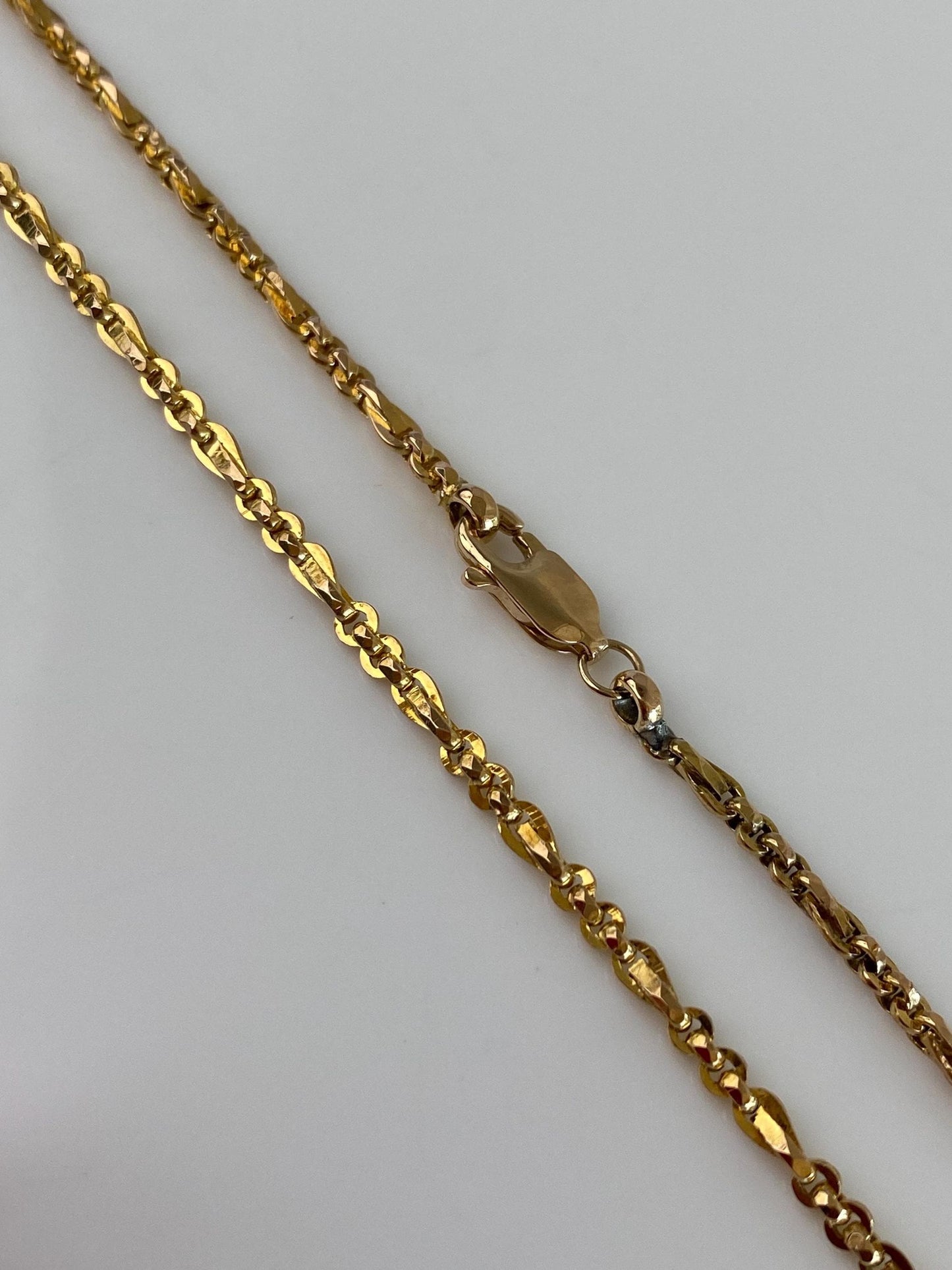 Vintage 14k Yellow Gold Fancy Chain Necklace - 16.75 inches