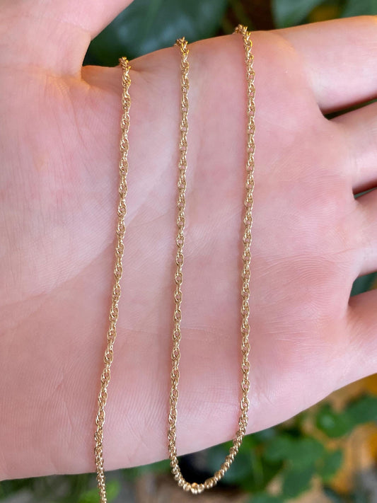 Vintage Solid 14k Yellow Gold Chain Necklace - 18.25 inches