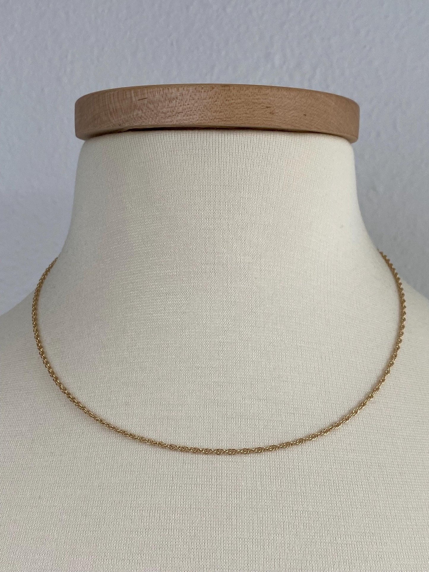 Vintage Solid 14k Yellow Gold Chain Necklace - 18.25 inches