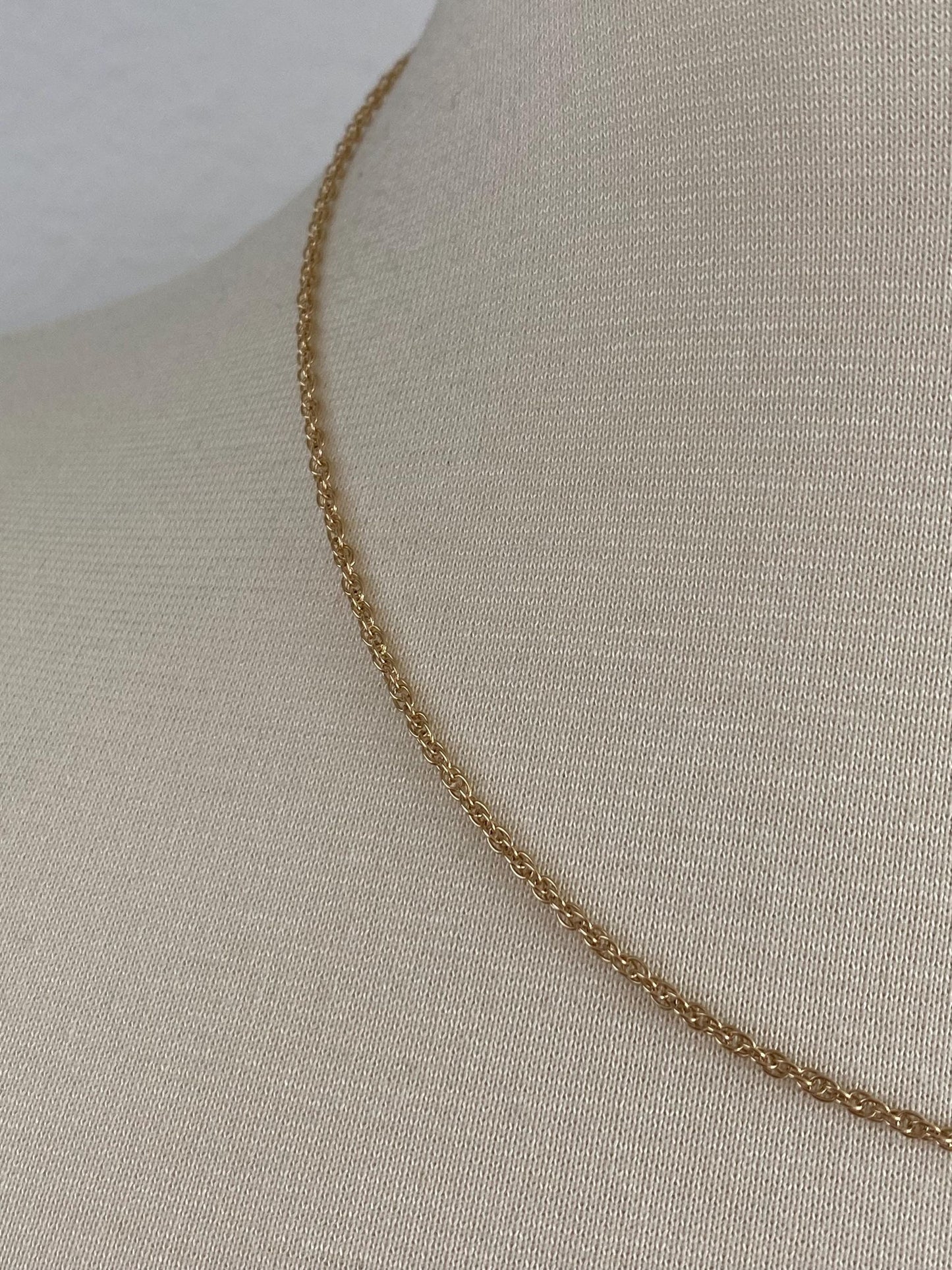 Vintage Solid 14k Yellow Gold Chain Necklace - 18.25 inches