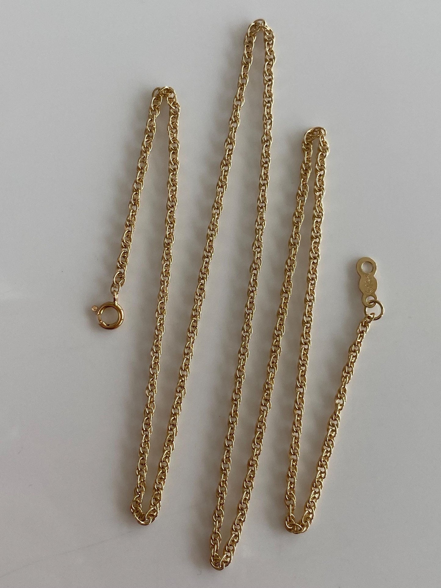 Vintage Solid 14k Yellow Gold Chain Necklace - 18.25 inches