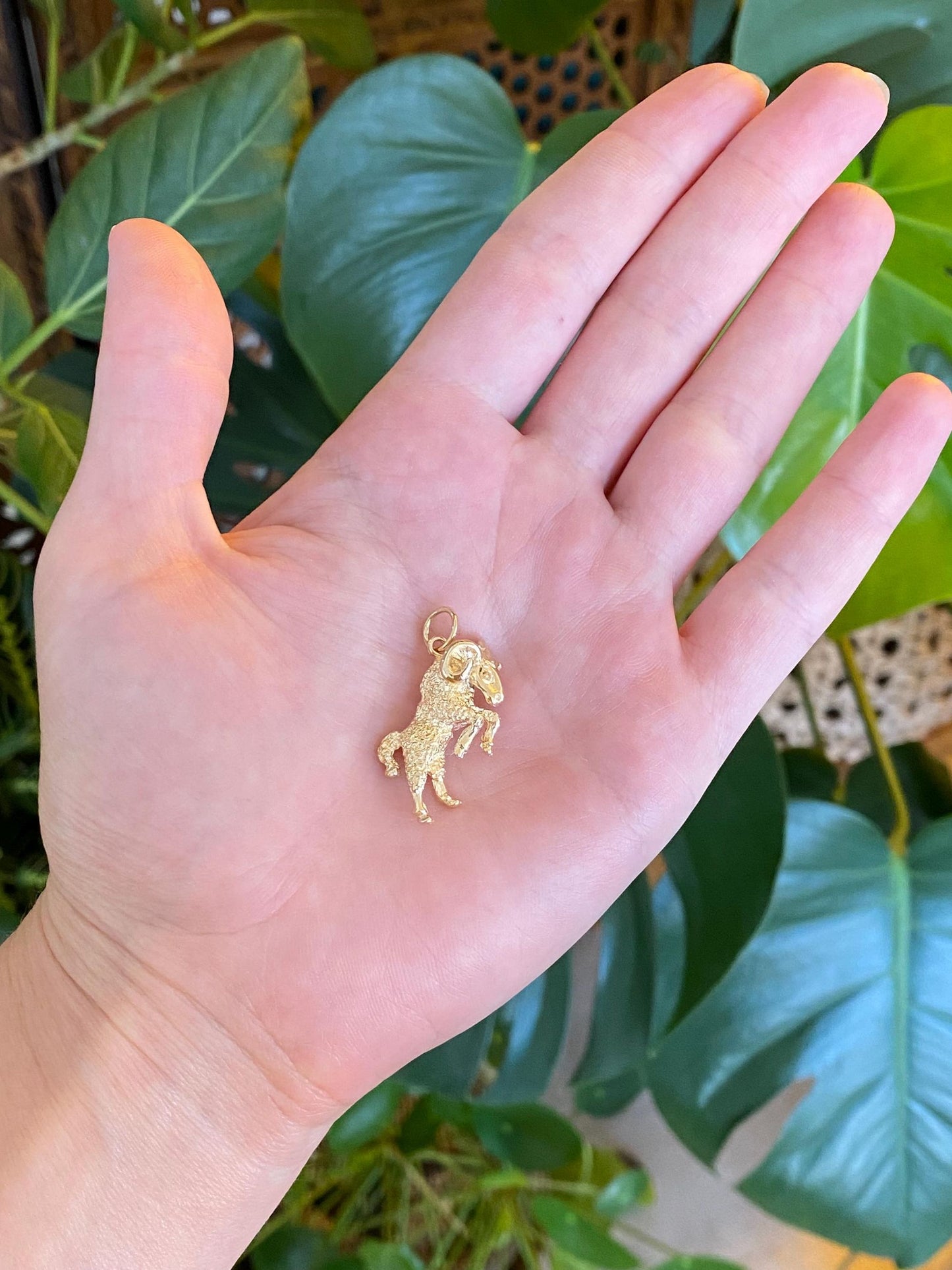 Vintage Solid 14k Yellow Gold Aries Zodiac Charm
