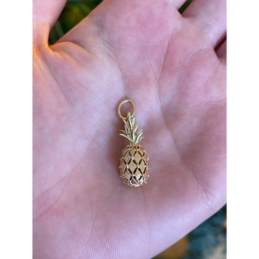 Vintage Solid 14k Rose & Yellow Gold Pineapple Charm