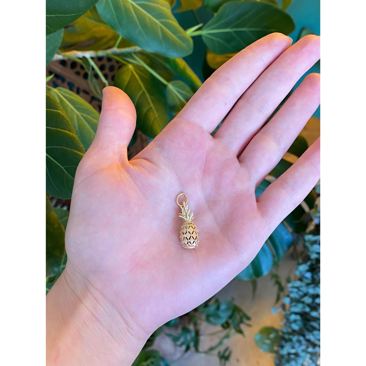 Vintage Solid 14k Rose & Yellow Gold Pineapple Charm